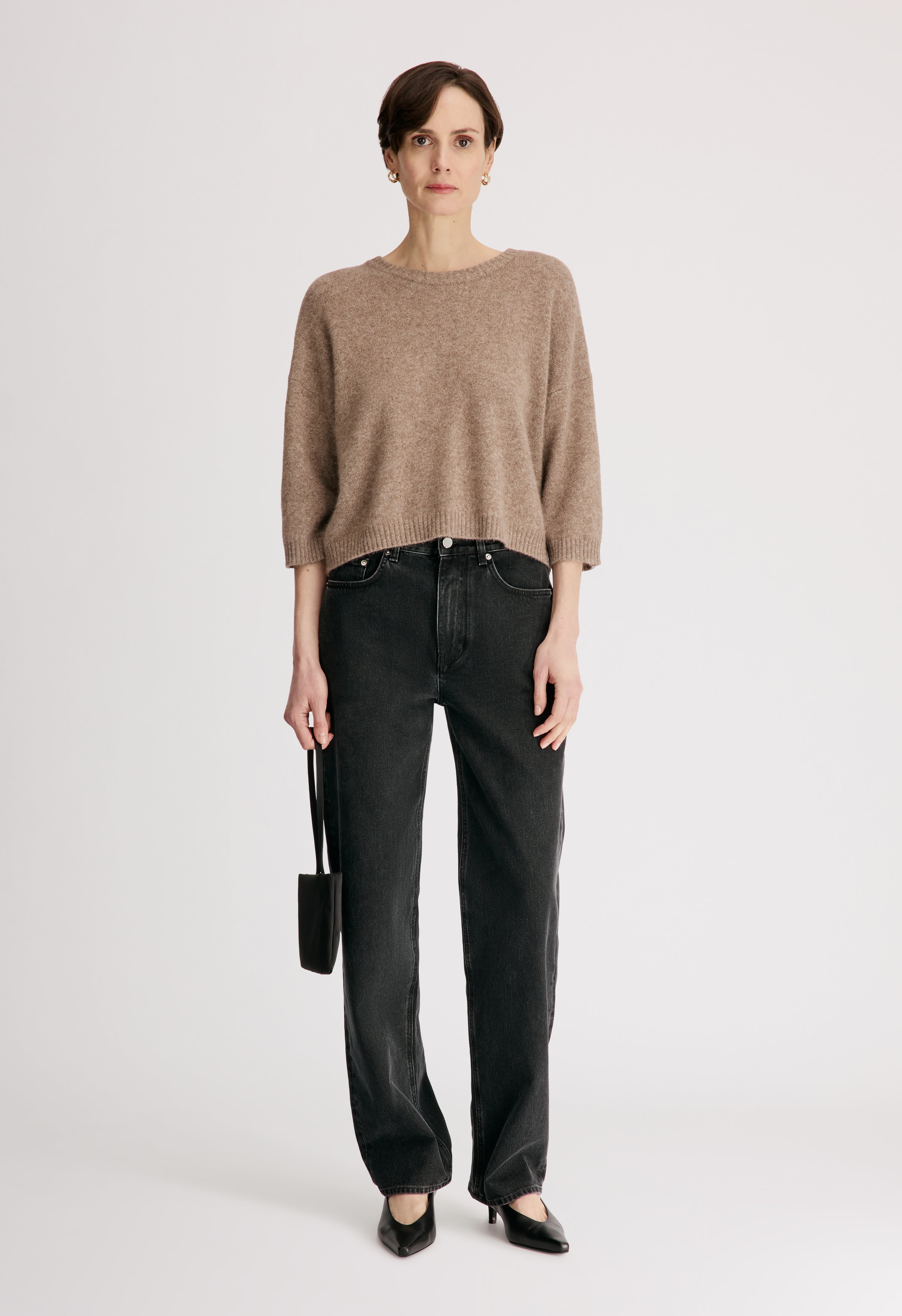 AZALI 3/4 sleeves yak blend sweater