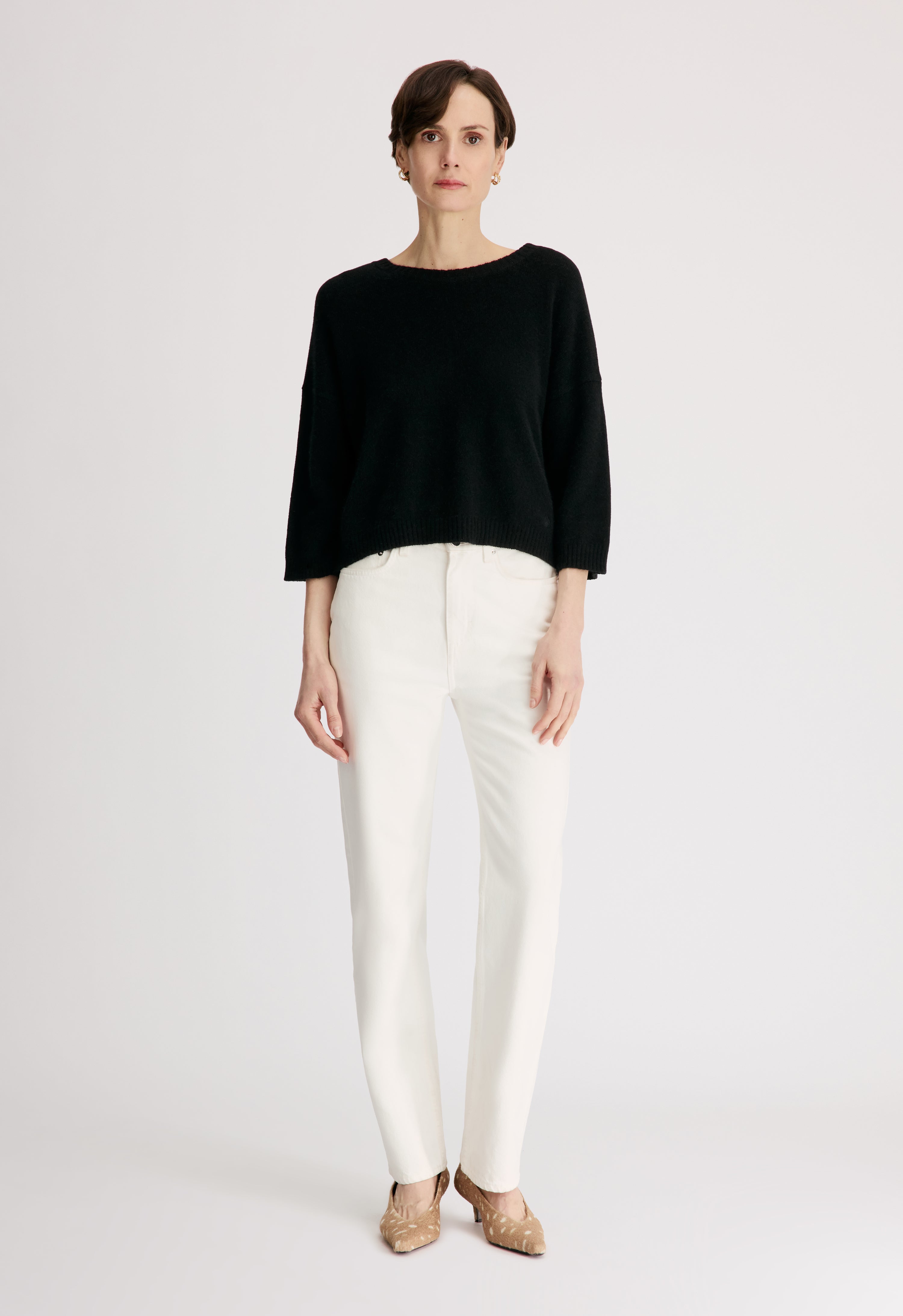 AZALI 3/4 sleeves yak blend sweater