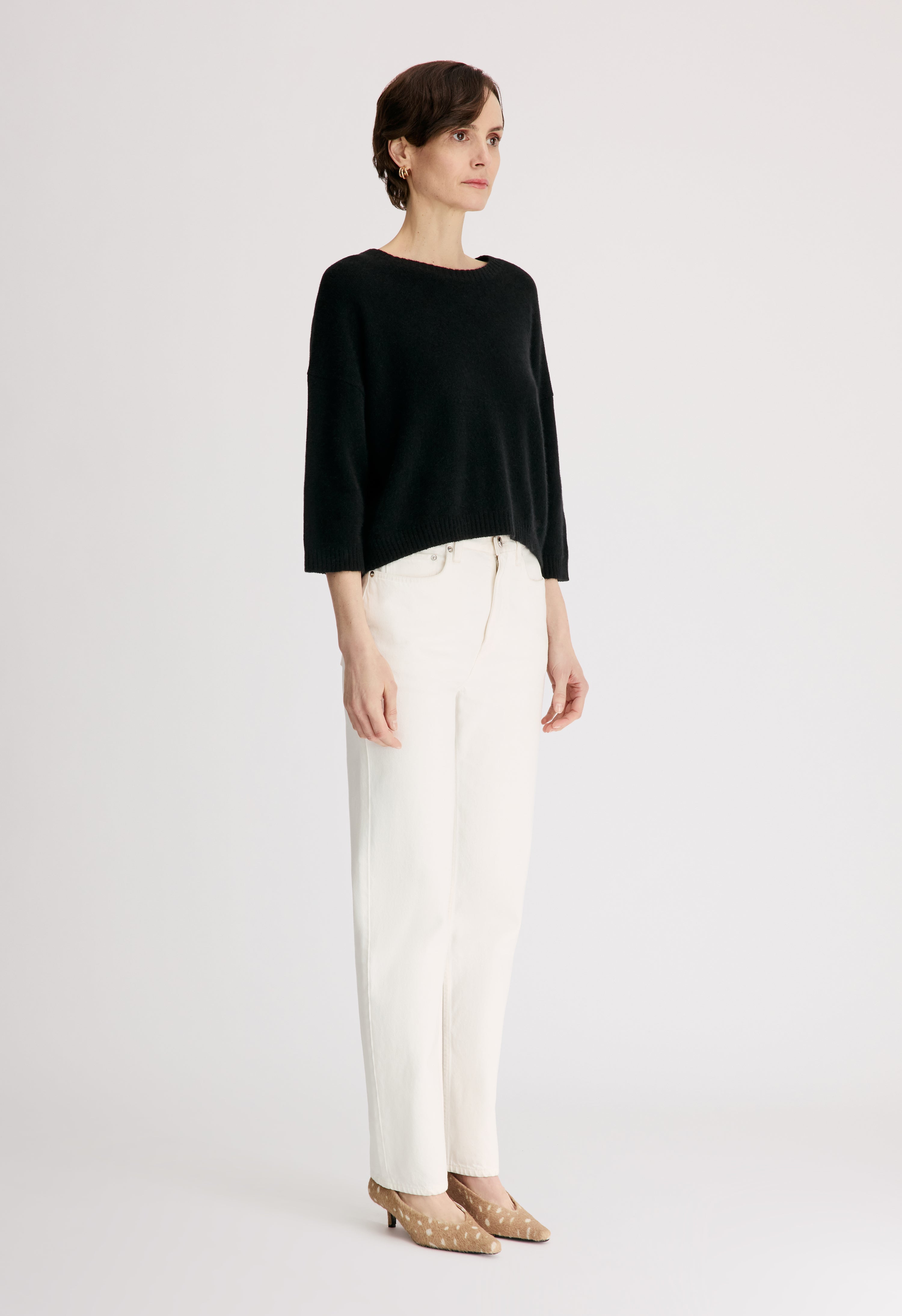 AZALI 3/4 sleeves yak blend sweater