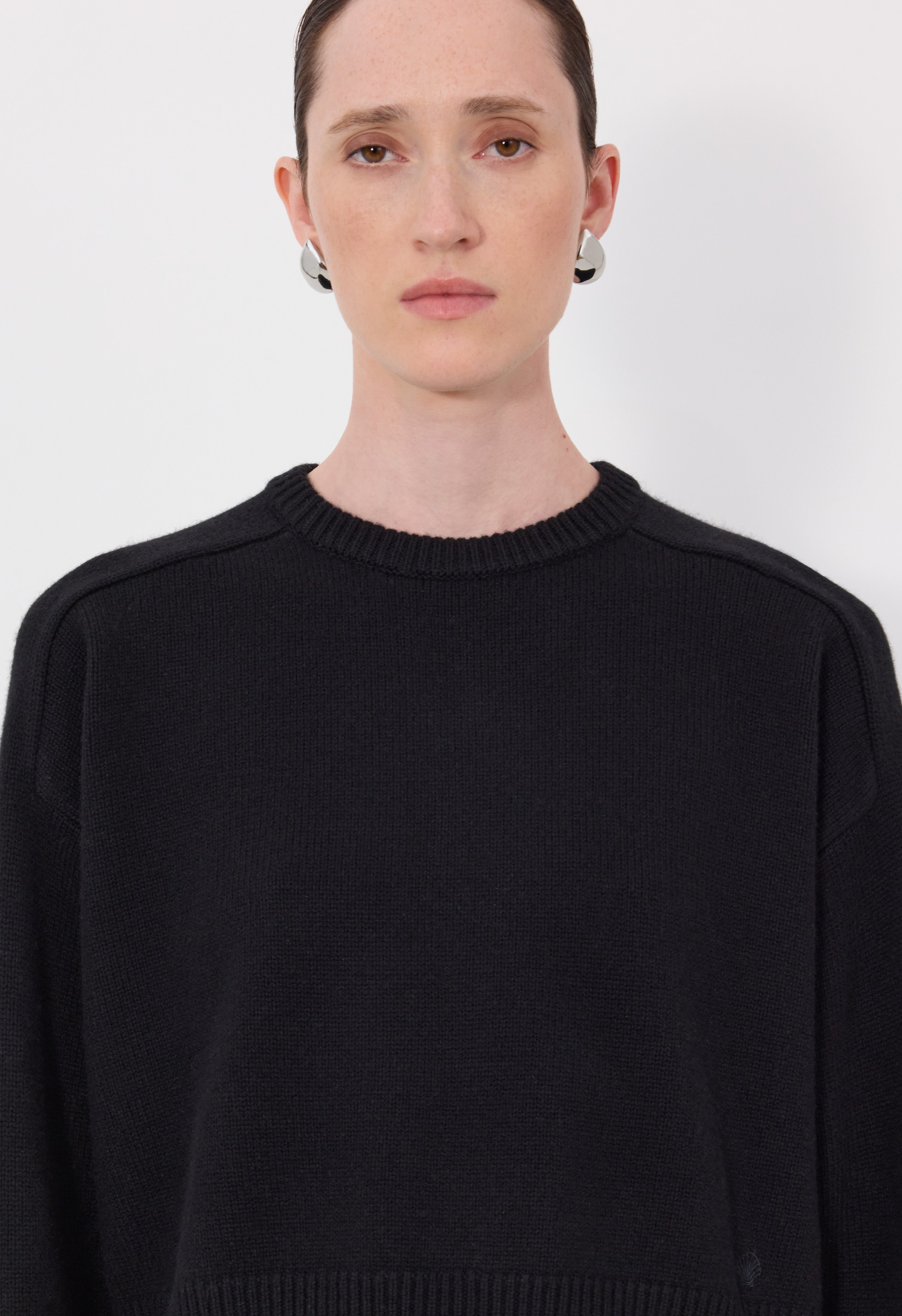 BRUZZI LDS Cropped wool cashmere sweater