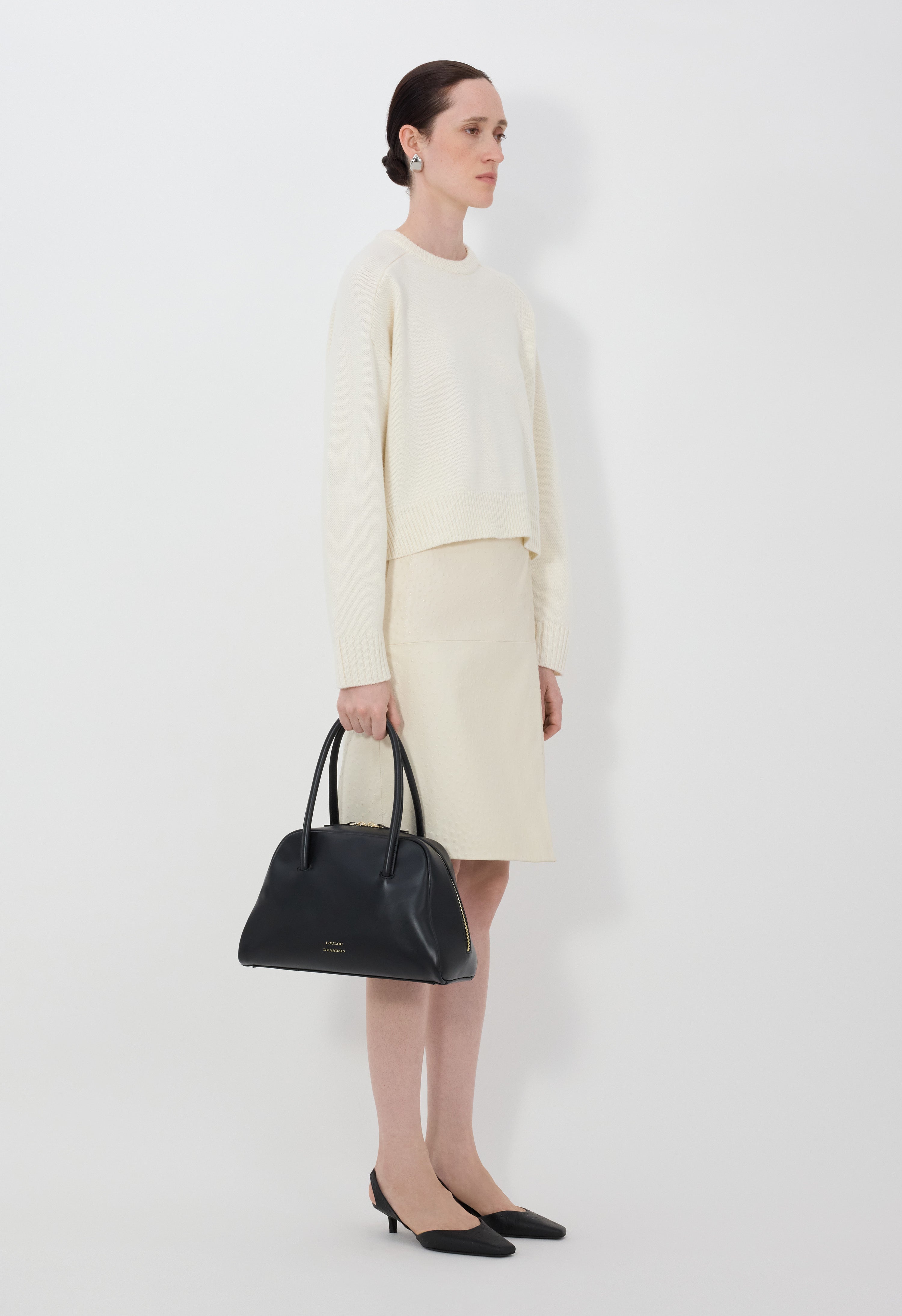 BRUZZI LDS Cropped wool cashmere sweater