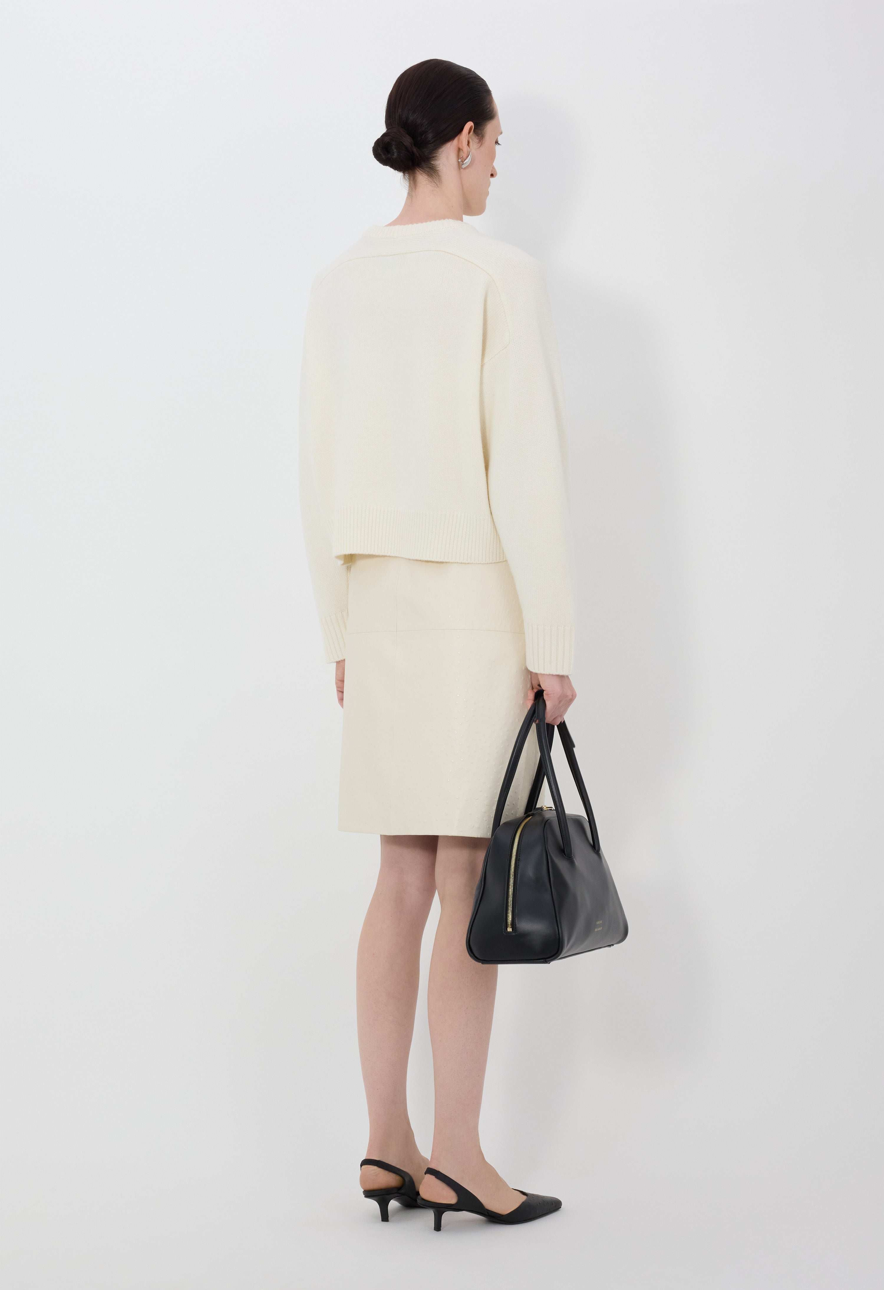 BRUZZI LDS Cropped wool cashmere sweater
