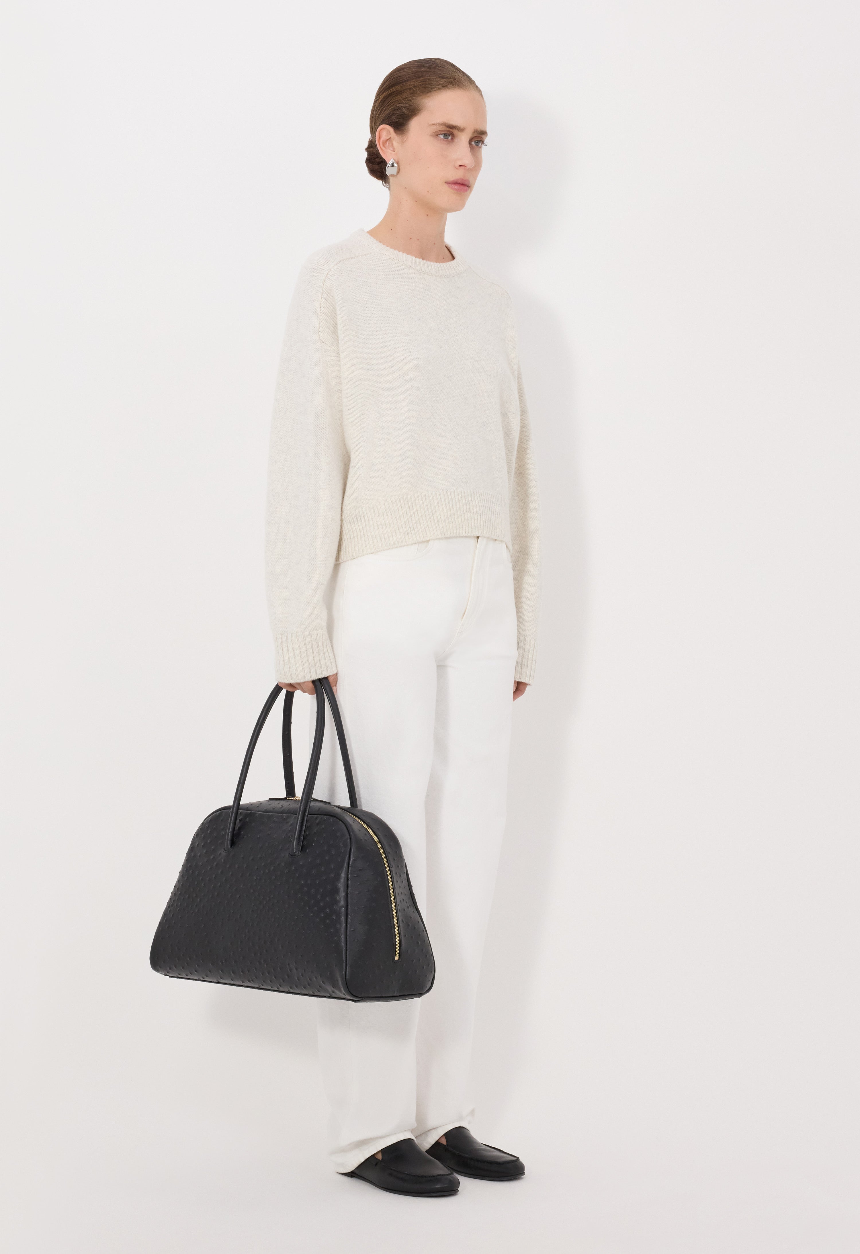 BRUZZI LDS Cropped wool cashmere sweater