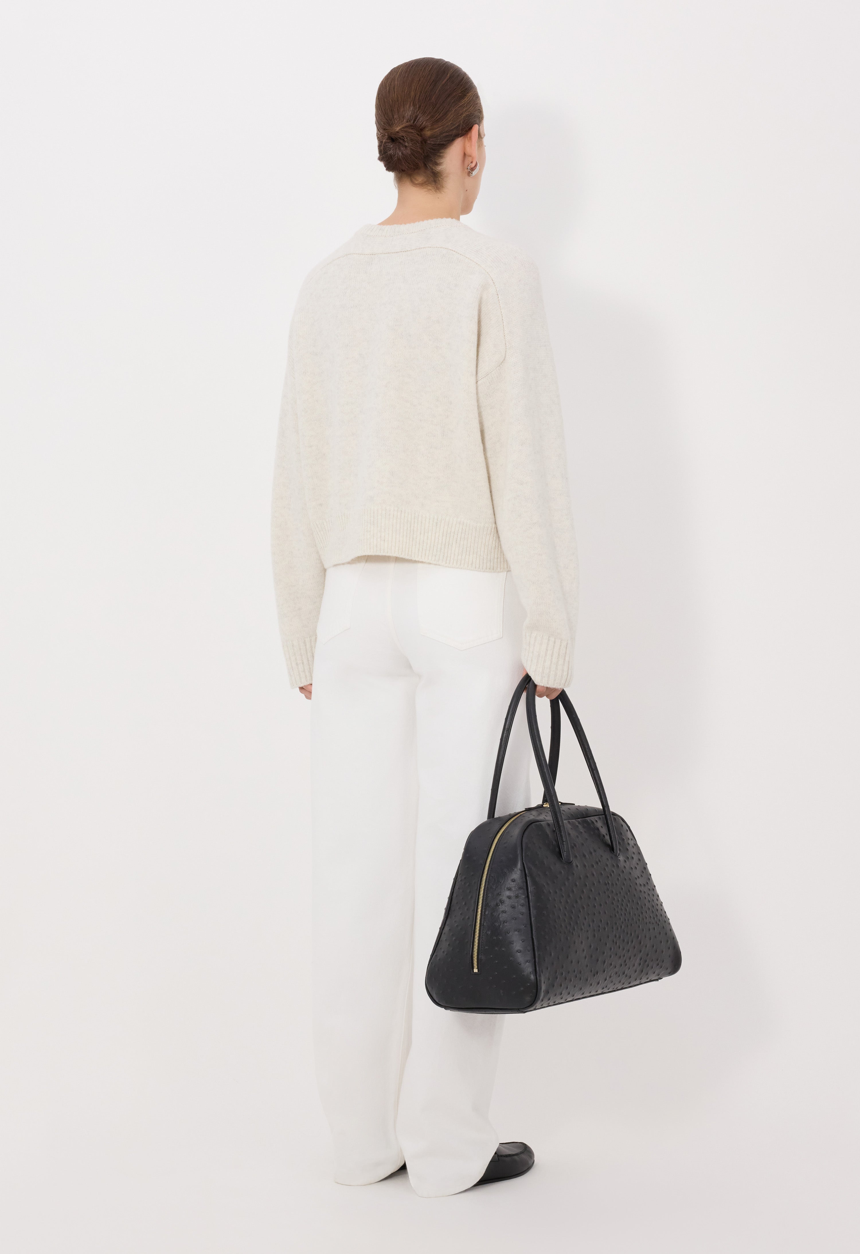 BRUZZI LDS Cropped wool cashmere sweater