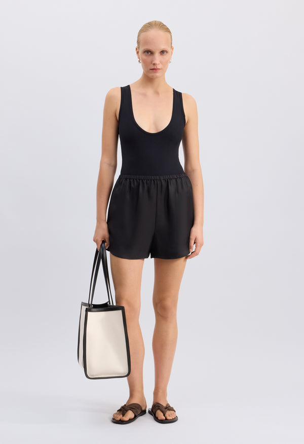 CABO Short en soie à taille élastique