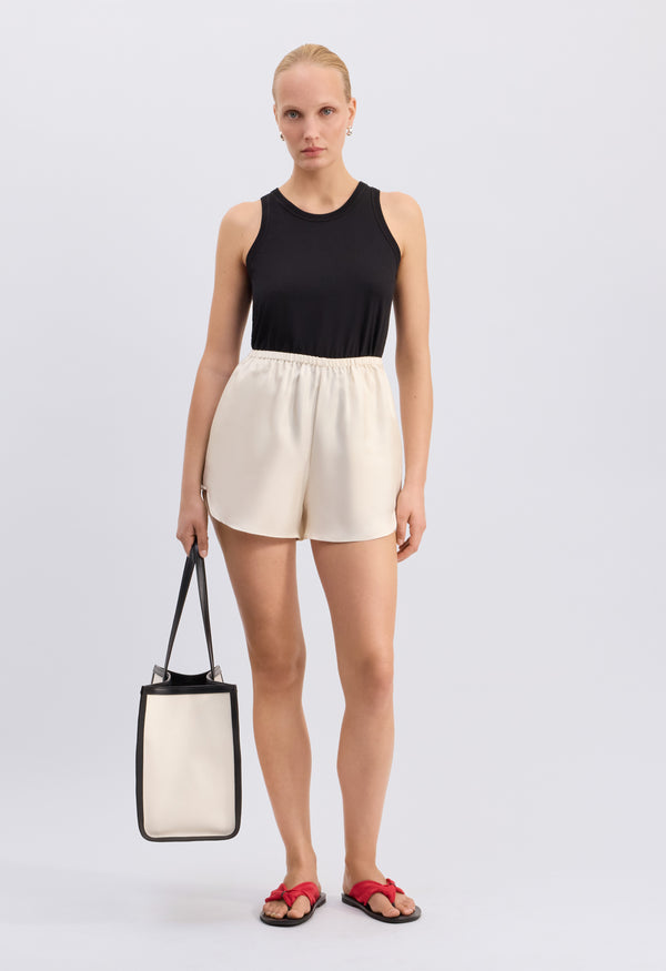 CABO Short en soie à taille élastique