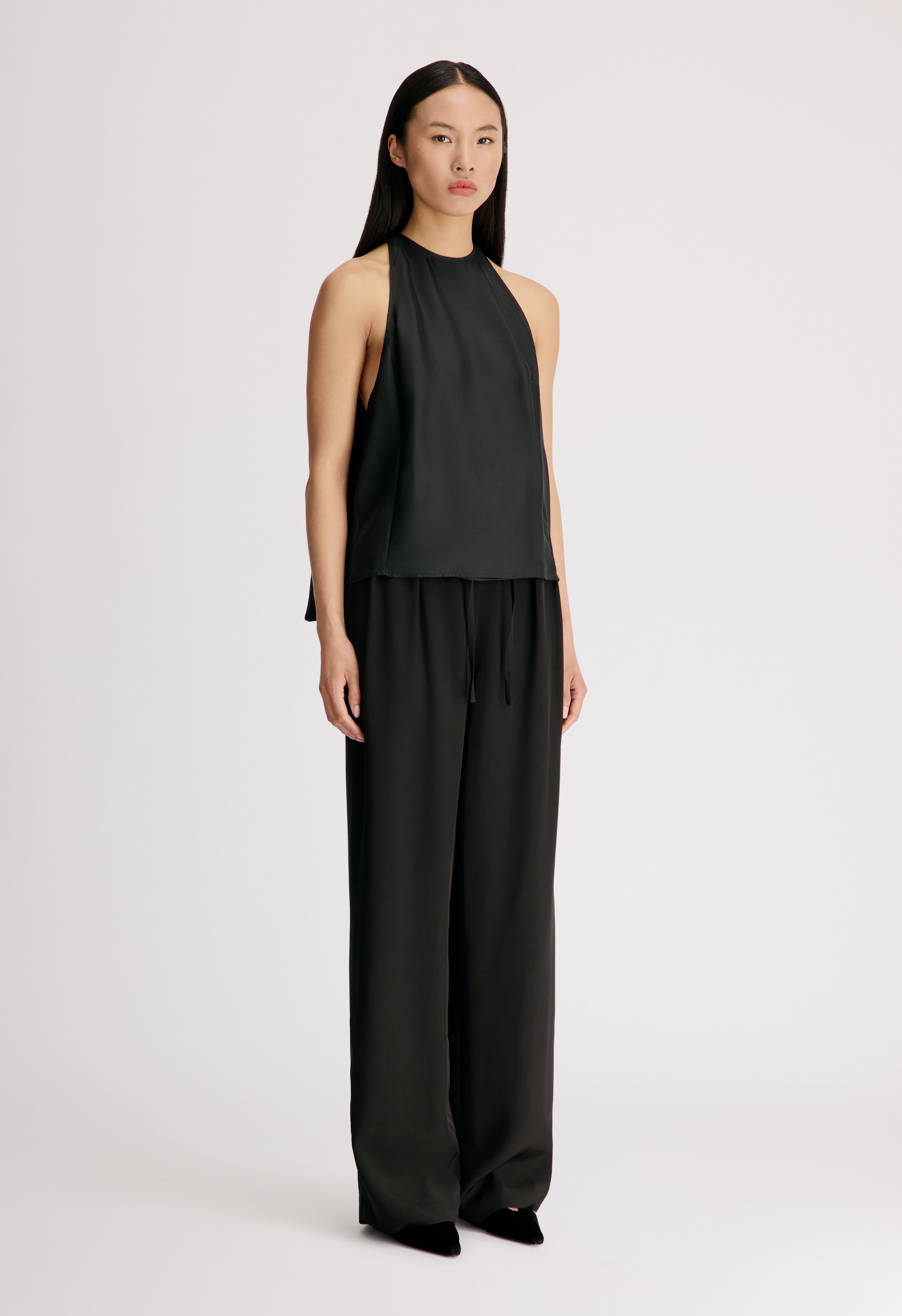 CAMI Silk twill cape top