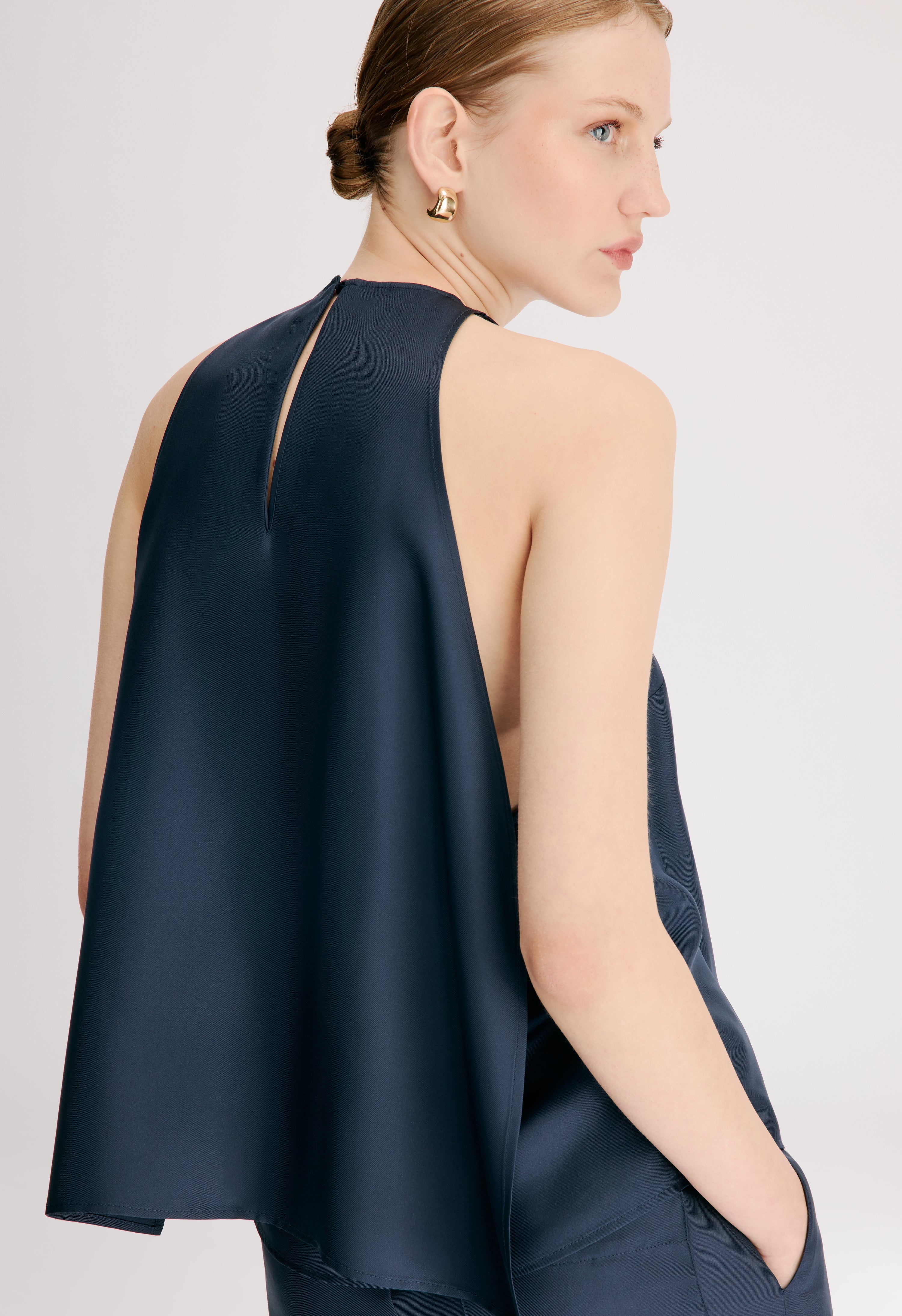 CAMI Silk twill cape top