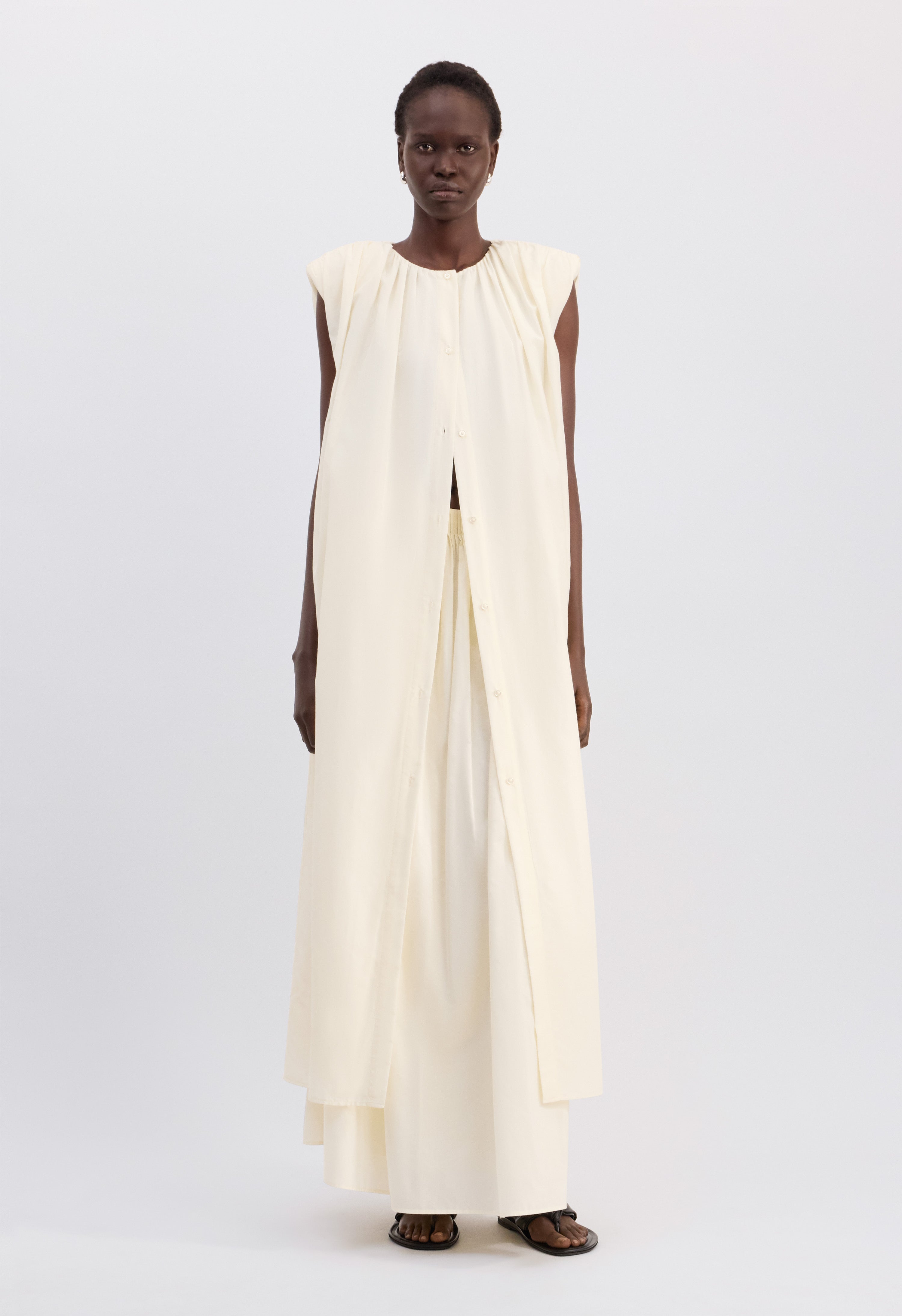 cotton voile dresses CORA Midi cotton silk voile dress