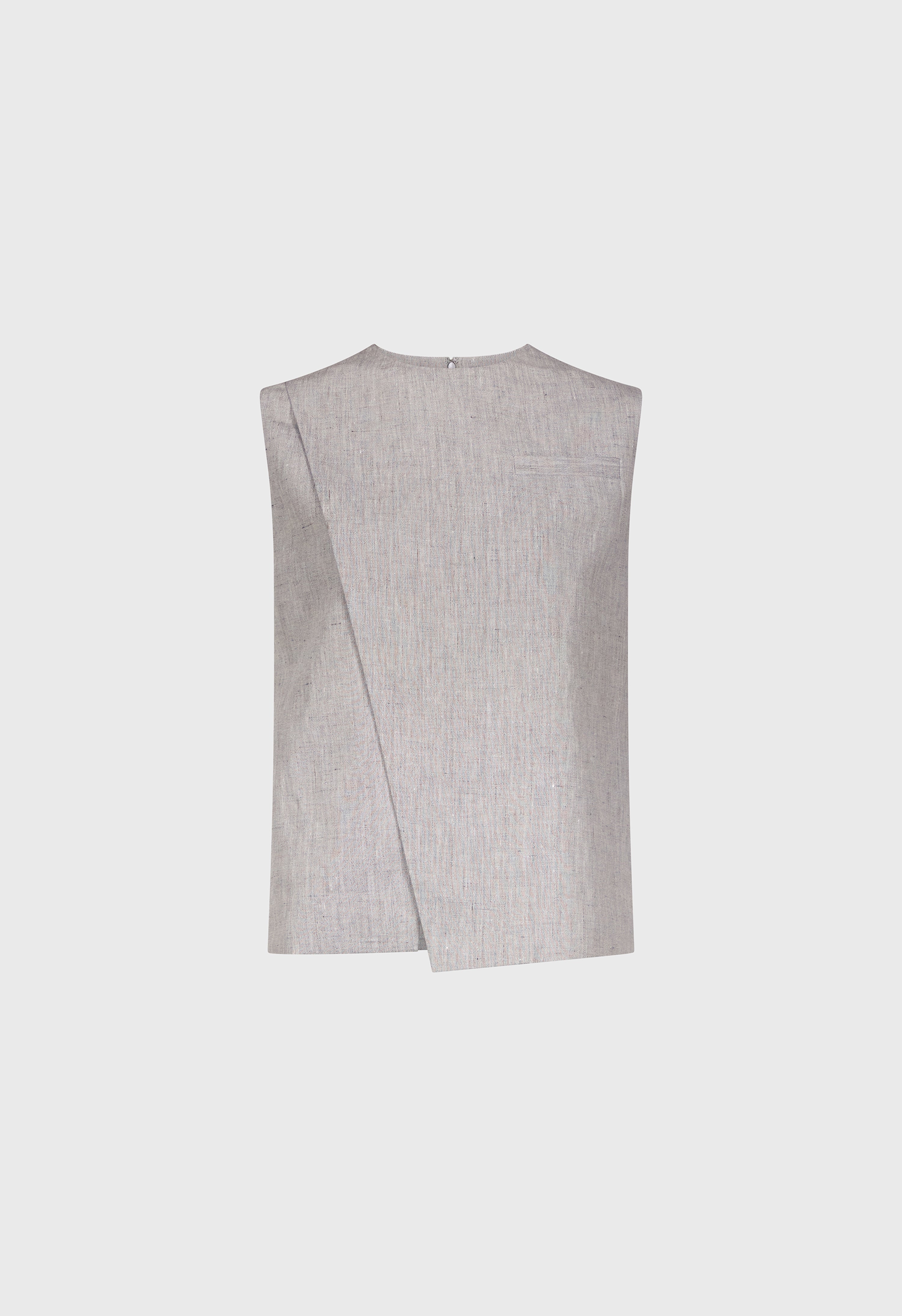 DELLA Asymmetric linen cotton top