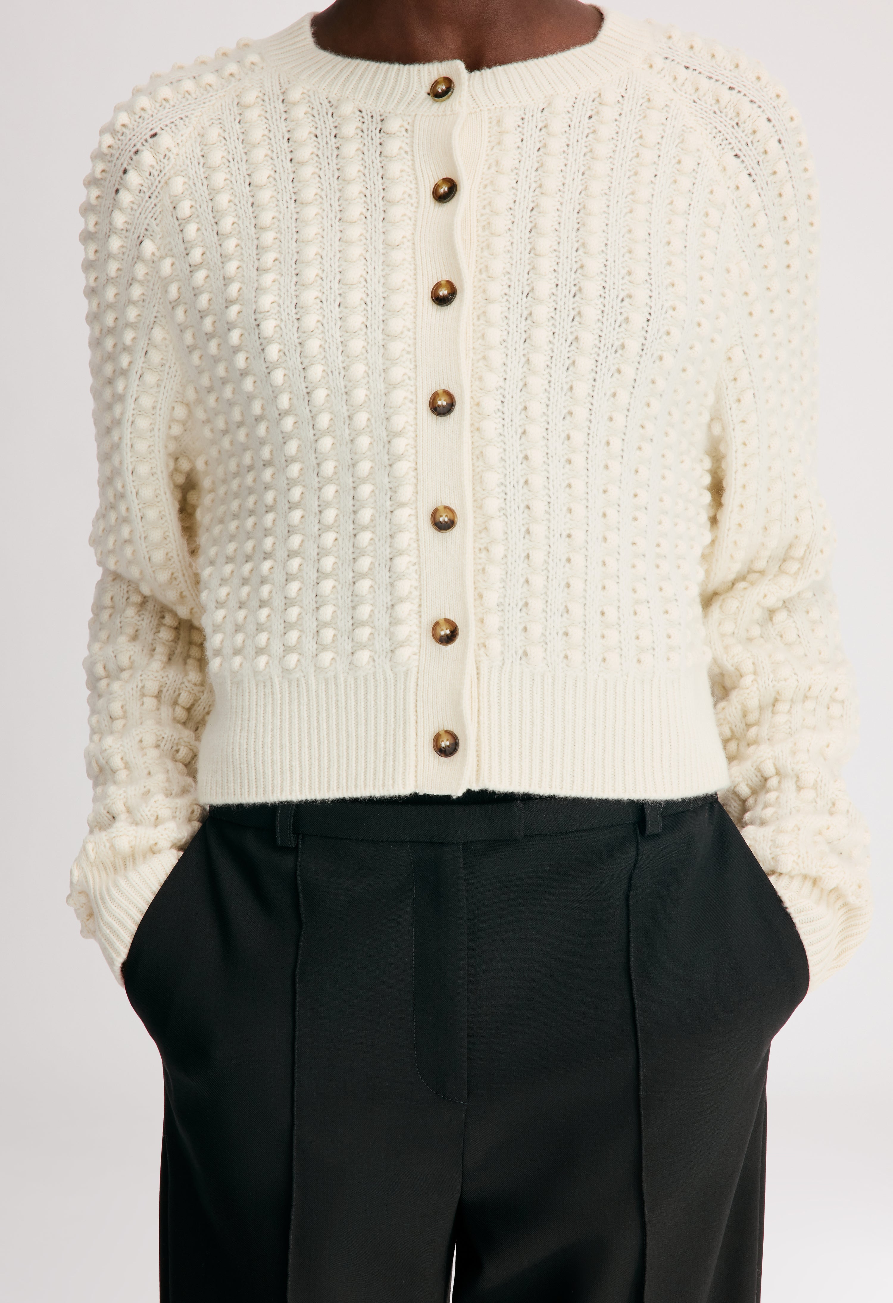 EDIE Bubble stitch cardigan