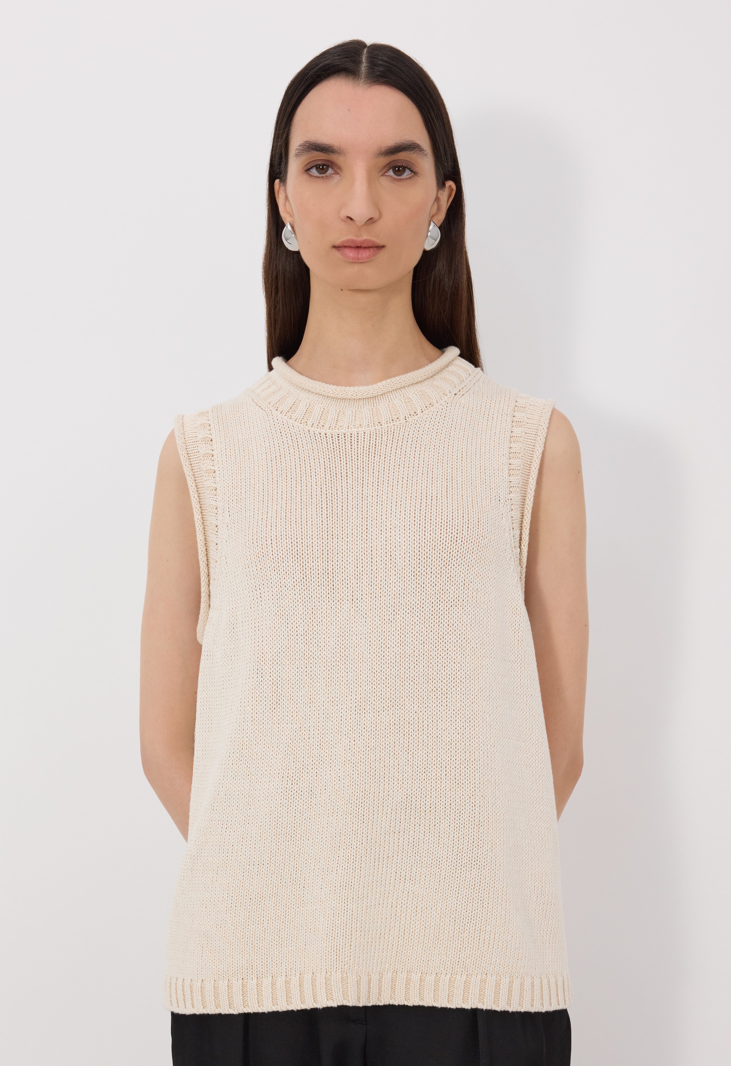 EFFY Silk linen blend sleeveless sweater