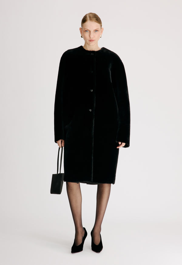 ELBA Manteau en shearling de mérinos reversible