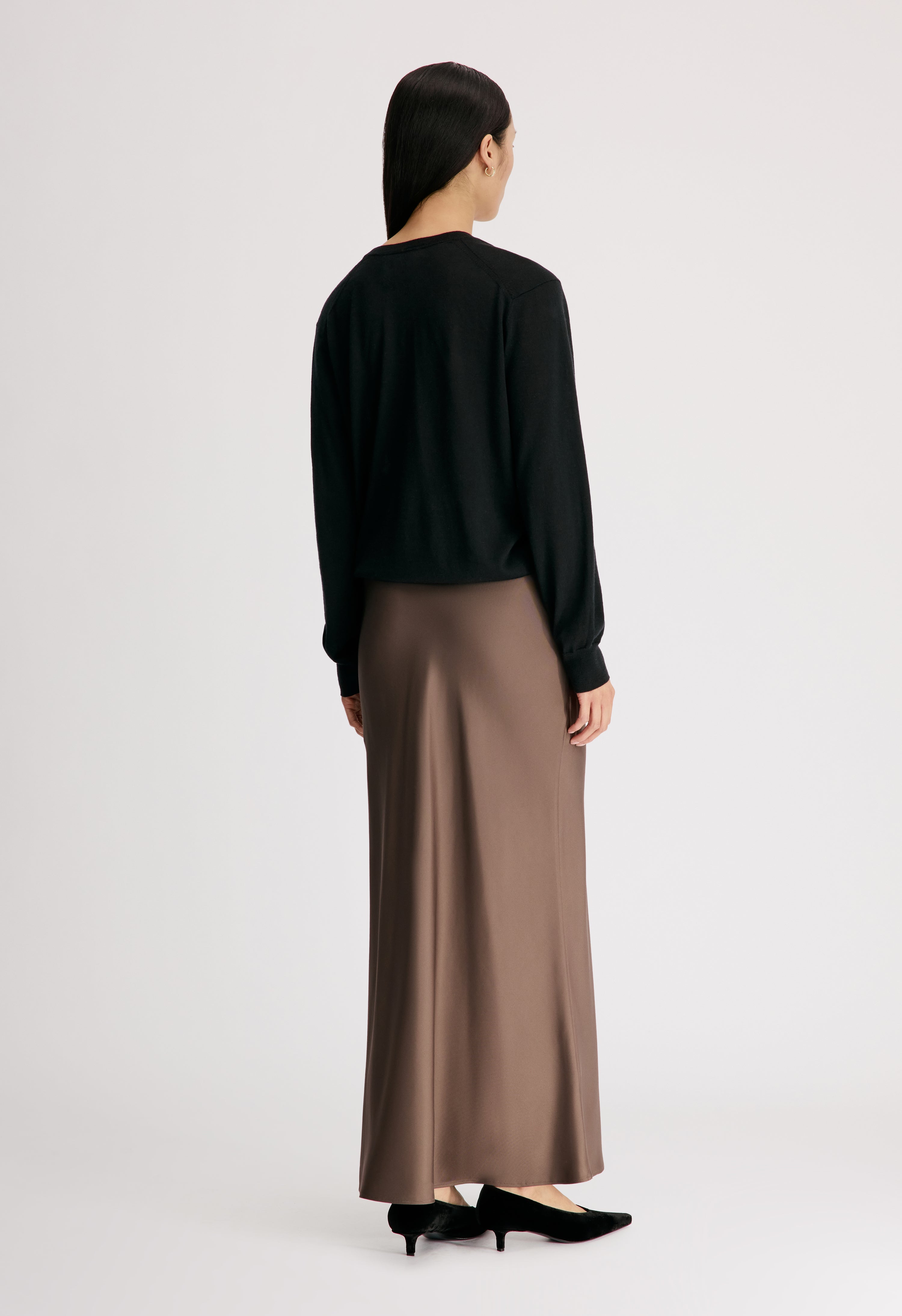 ELI Silk twill maxi skirt