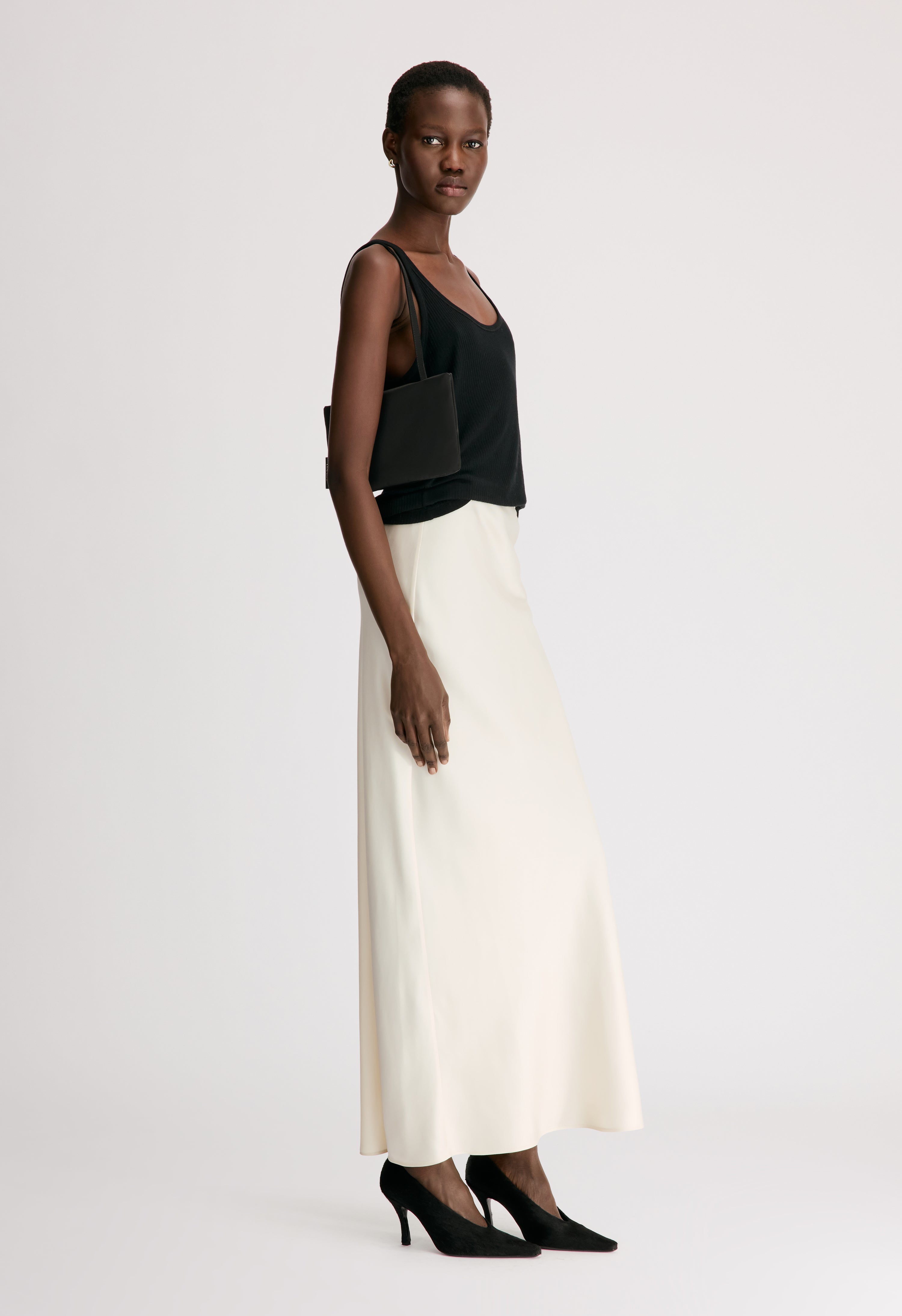 ELI Silk twill maxi skirt