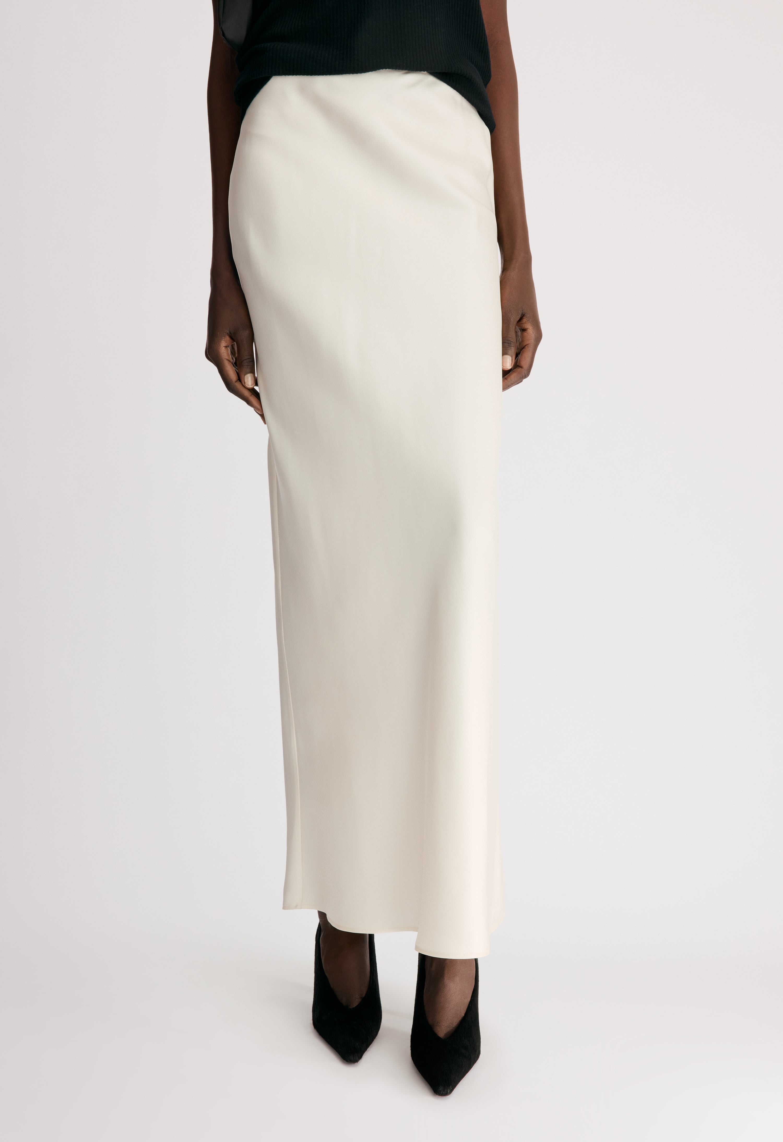 ELI Silk twill maxi skirt