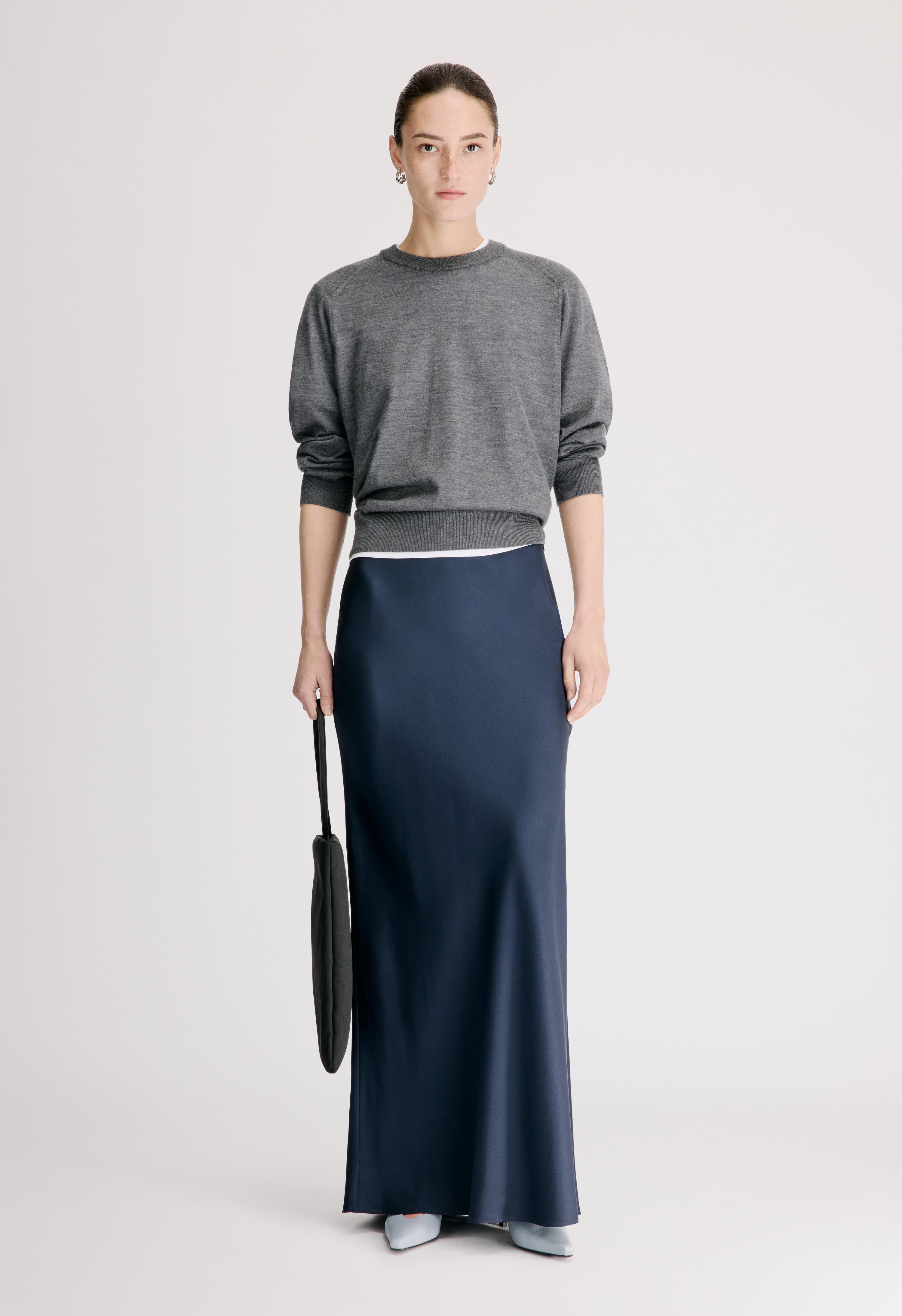 ELI Silk twill maxi skirt