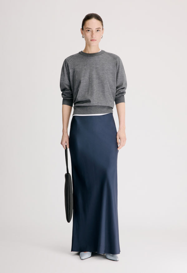 ELI Silk twill maxi skirt