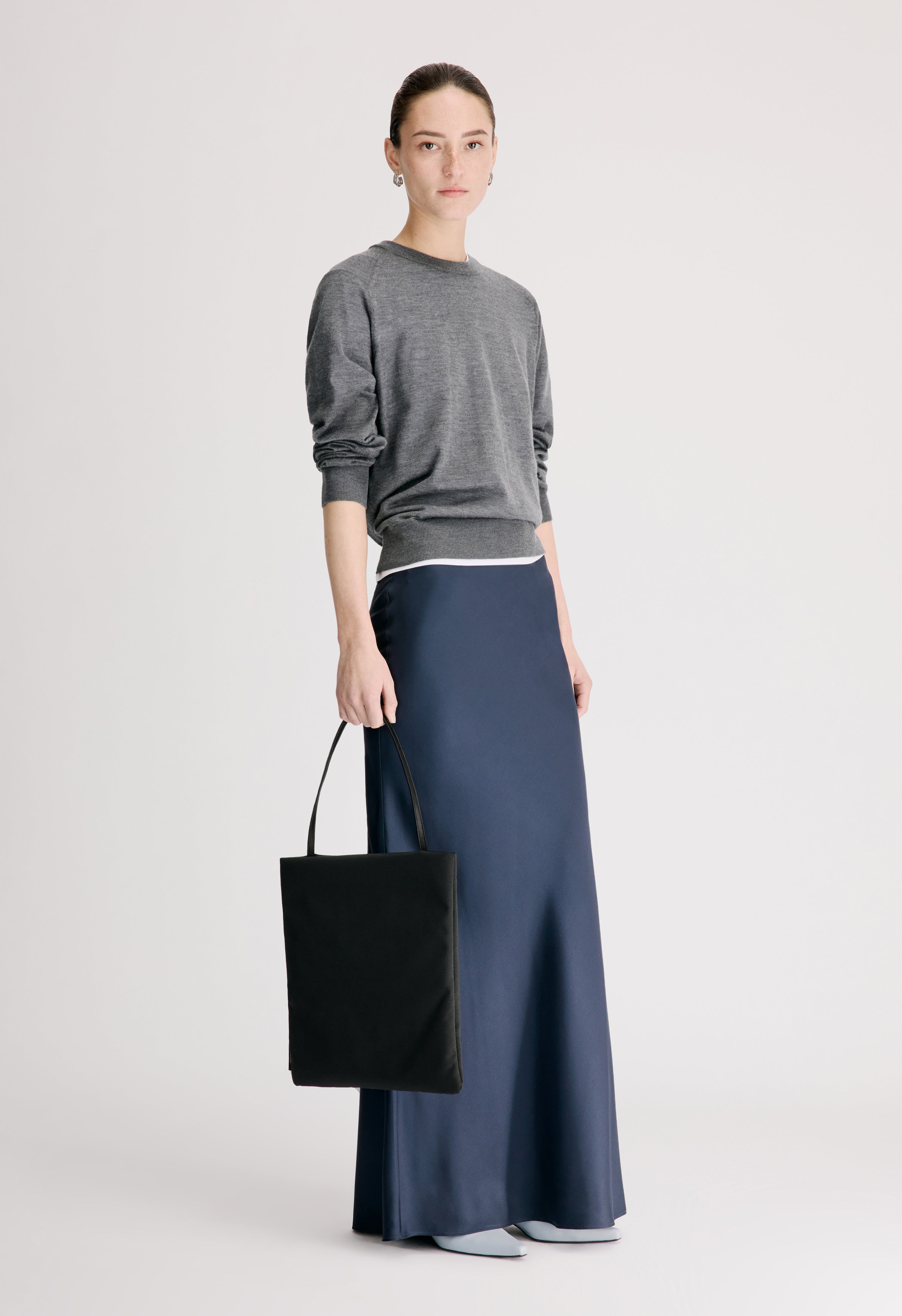 ELI Silk twill maxi skirt