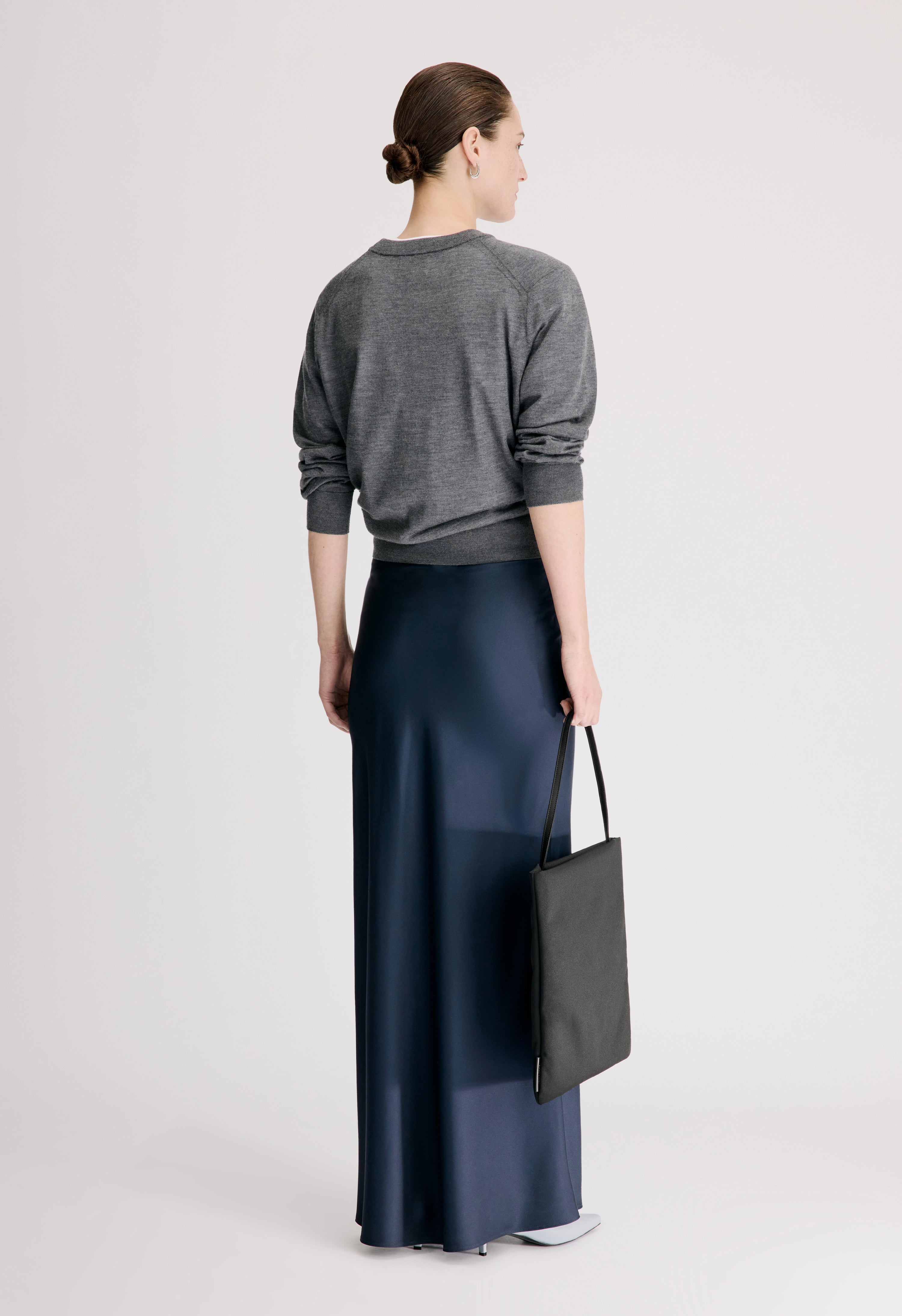 ELI Silk twill maxi skirt