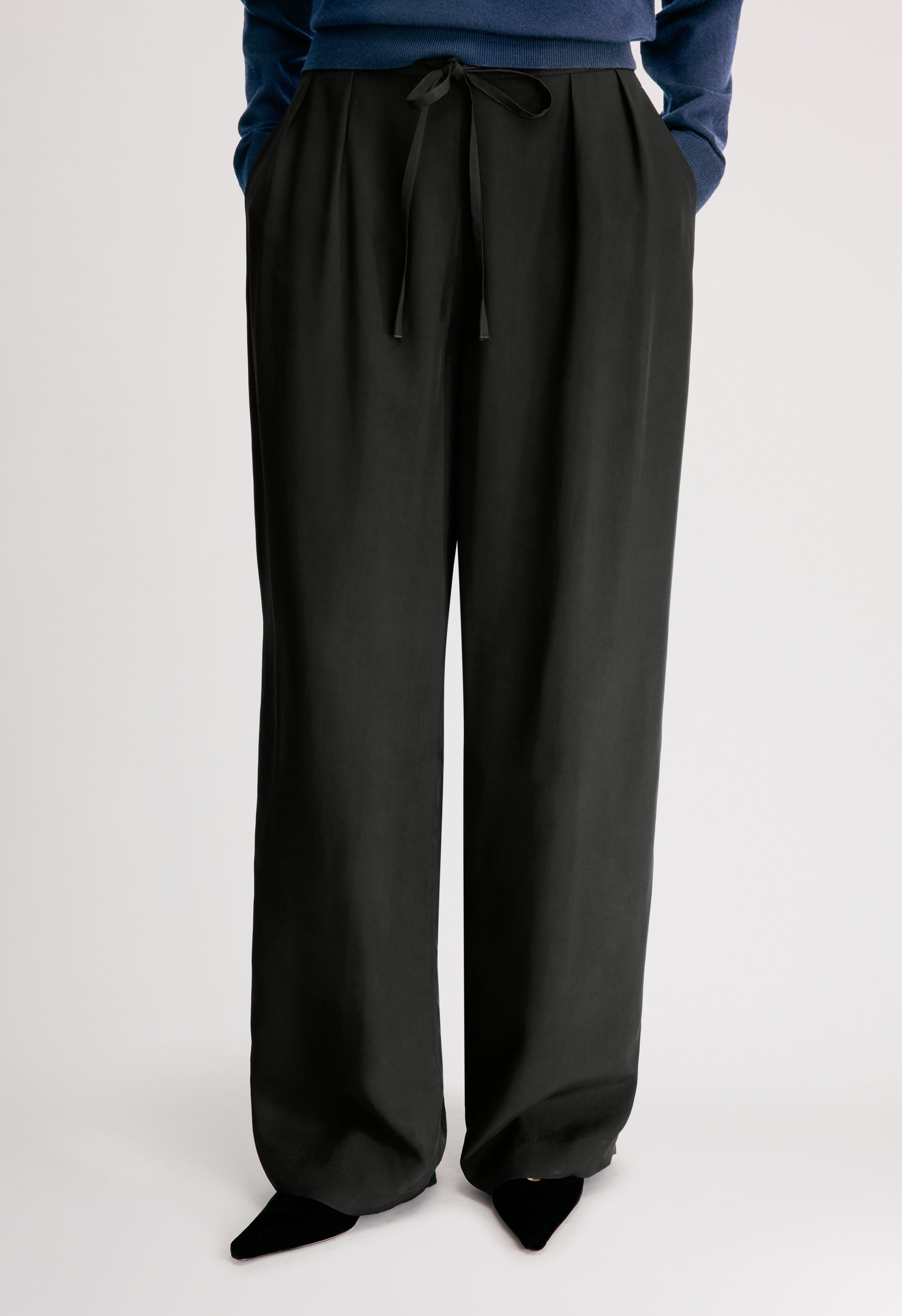 ELLON Straight leg drawstring trousers