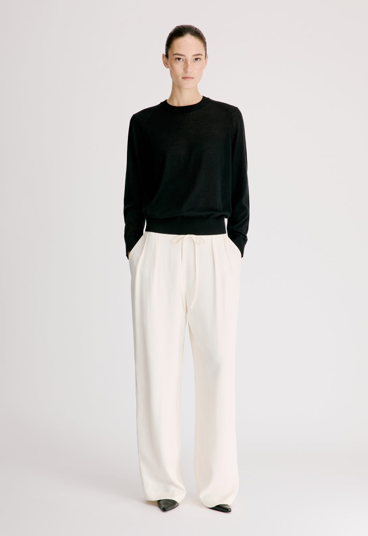 ELLON Straight leg drawstring trousers