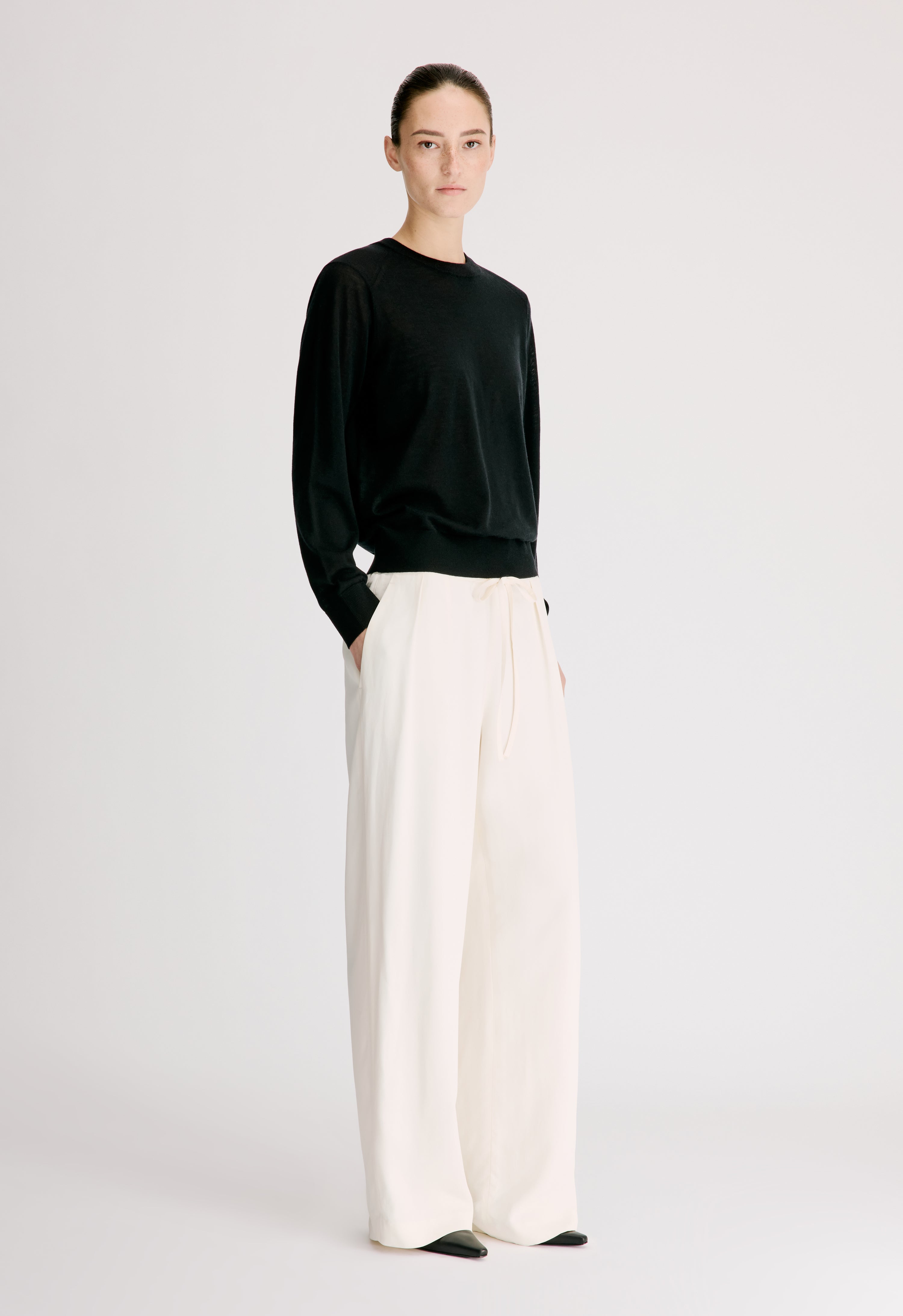 ELLON Straight leg drawstring trousers