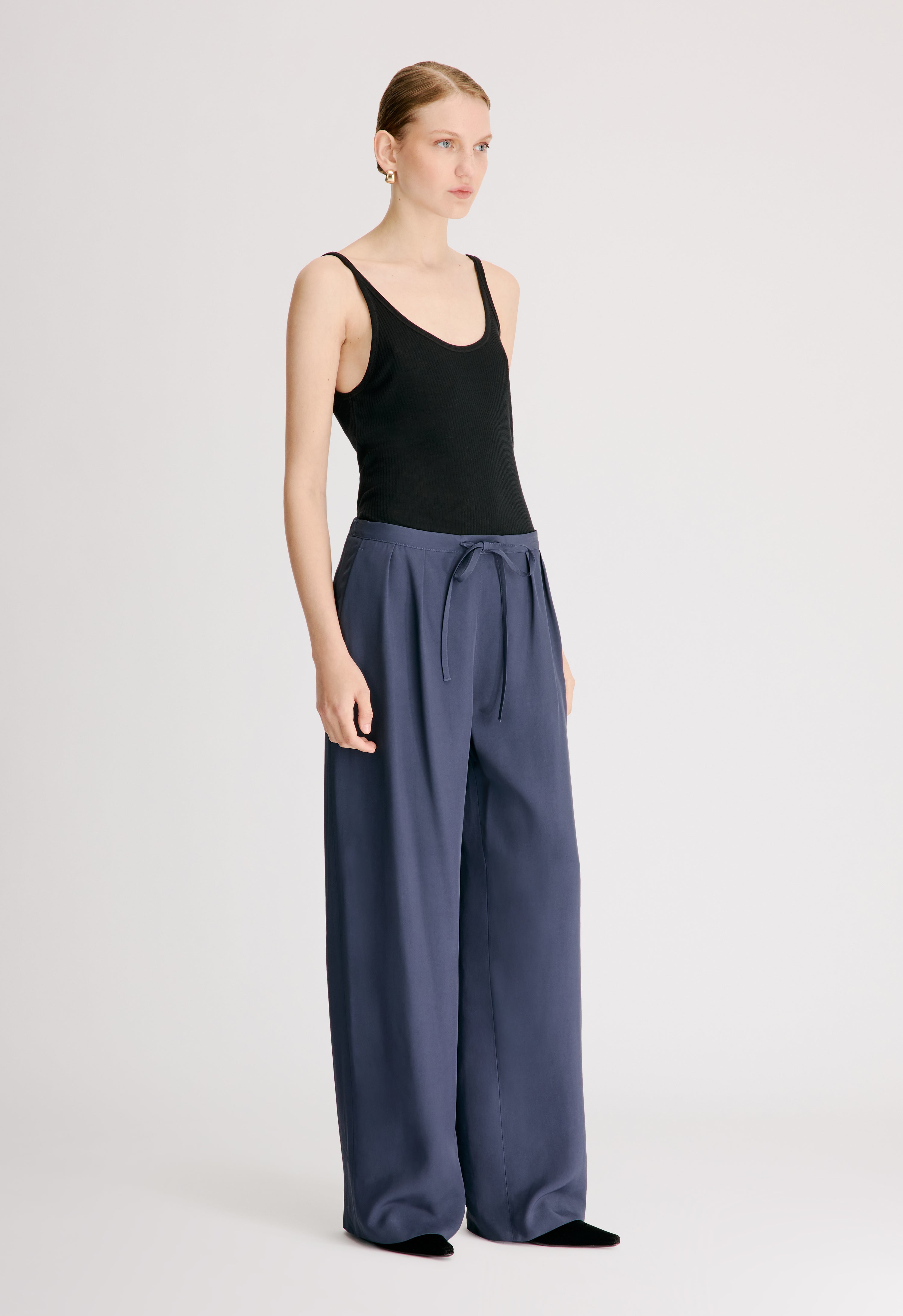 ELLON Straight leg drawstring trousers