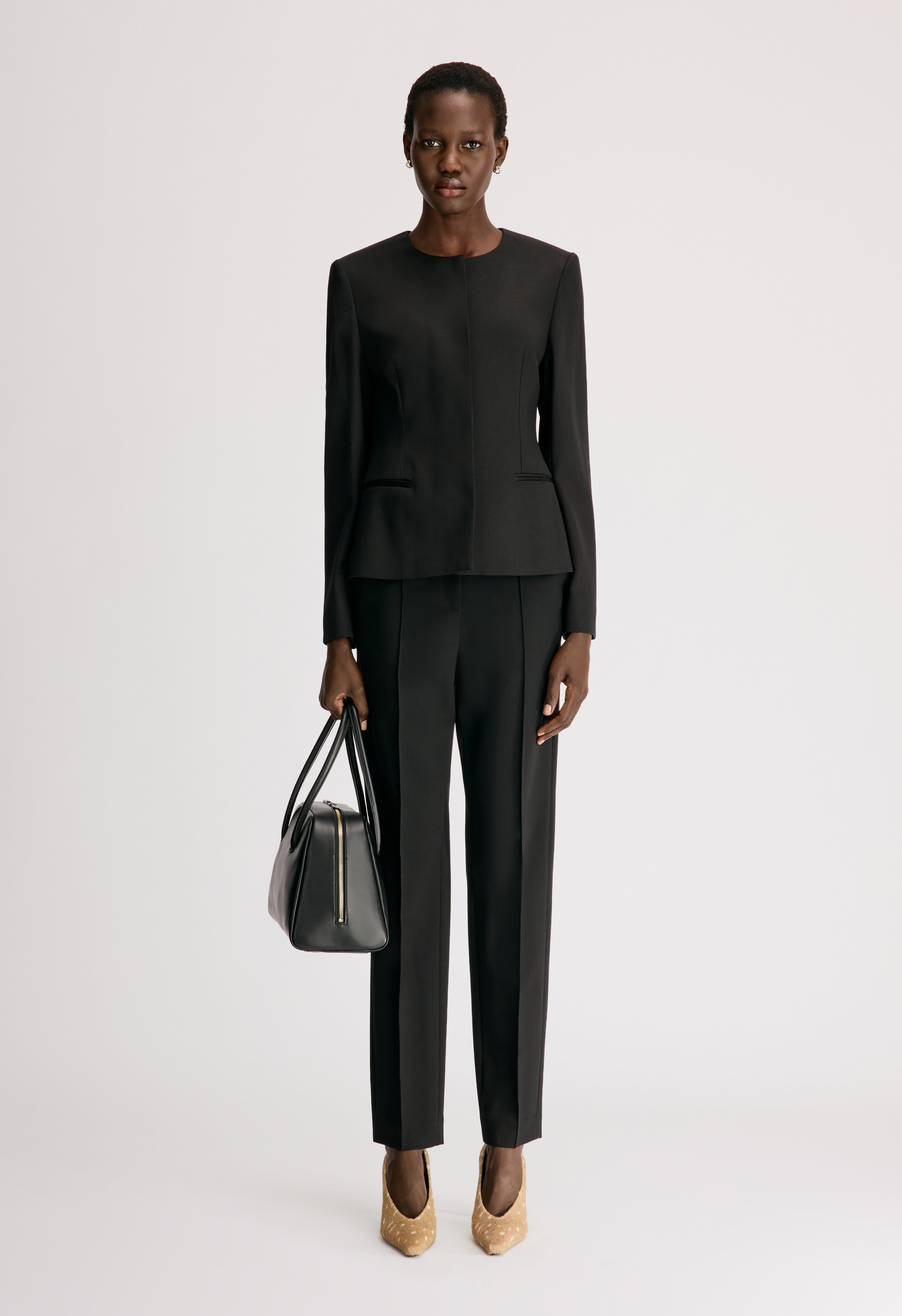 EMA Collarless darted jacket