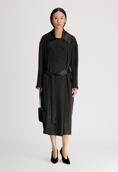 ERIKA Robe manteau en satin