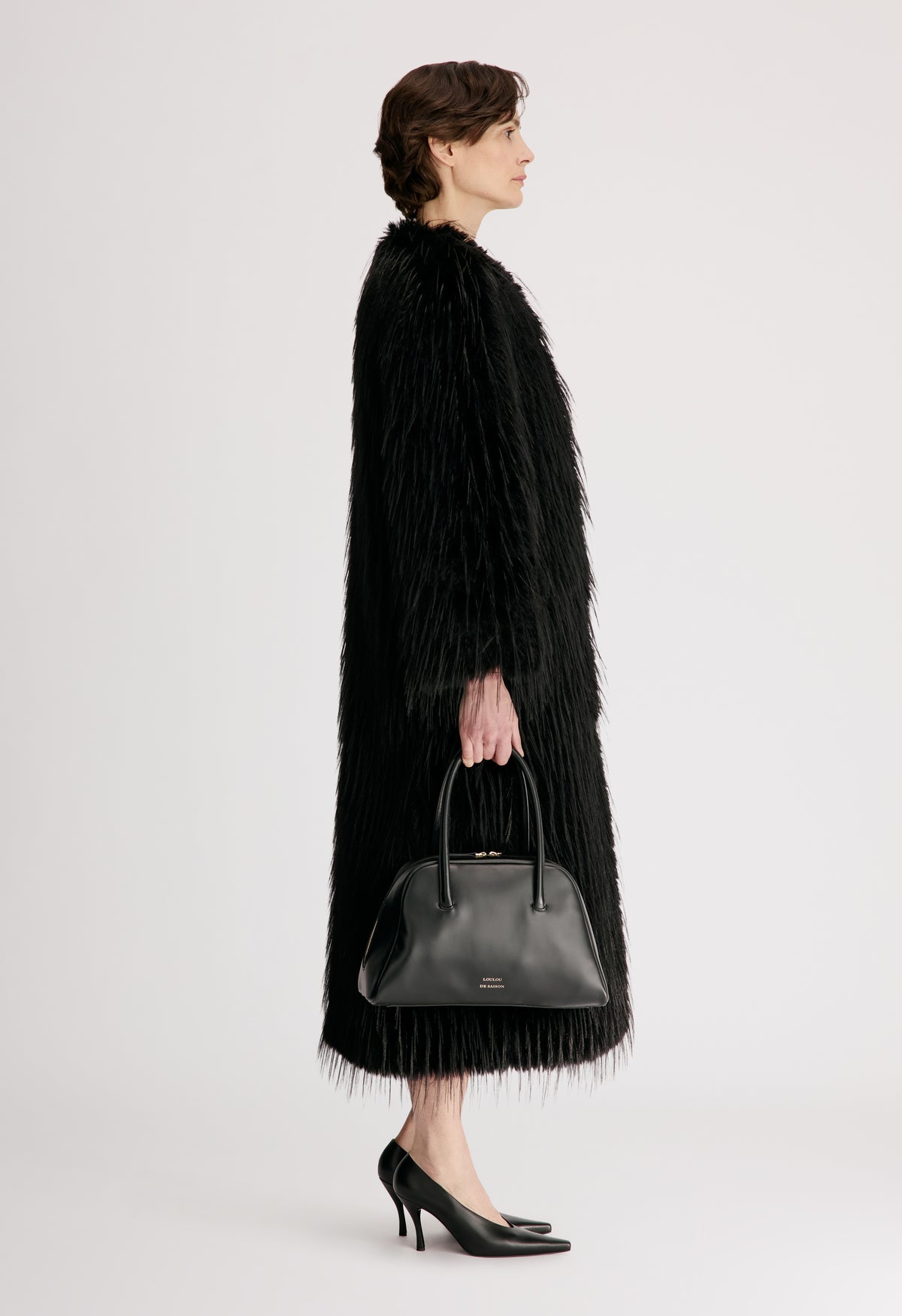 EYA Manteau long en fausse fourrure