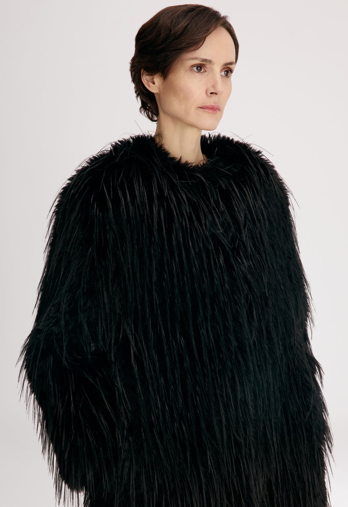 EYA Manteau long en fausse fourrure