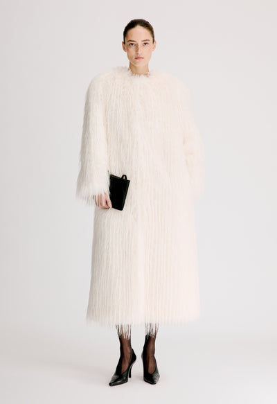 EYA Manteau long en fausse fourrure