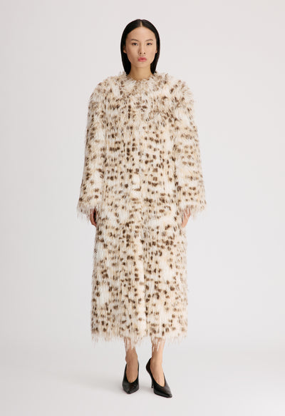 EYA Manteau long en fausse fourrure