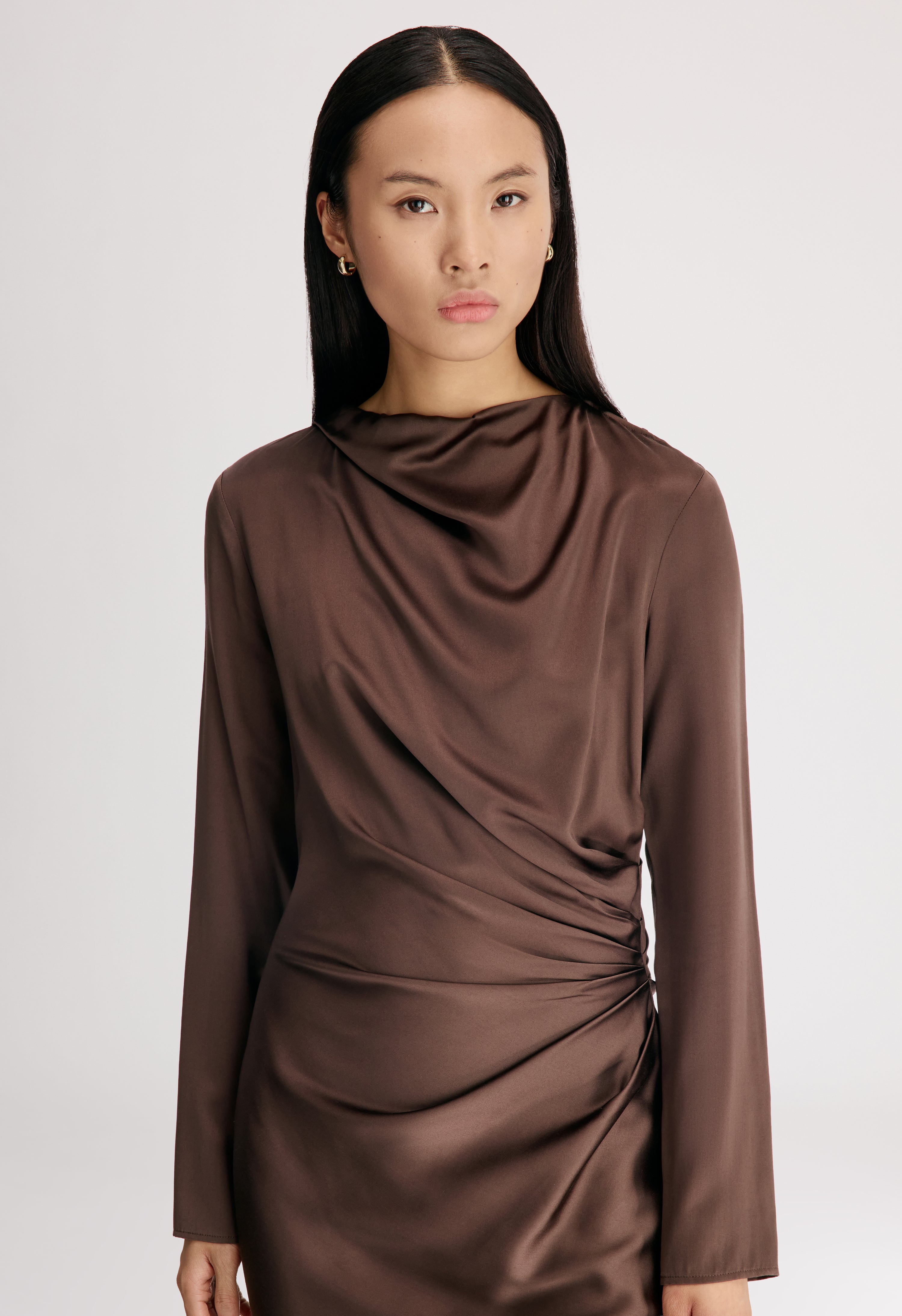 FABIO Robe drapée en satin