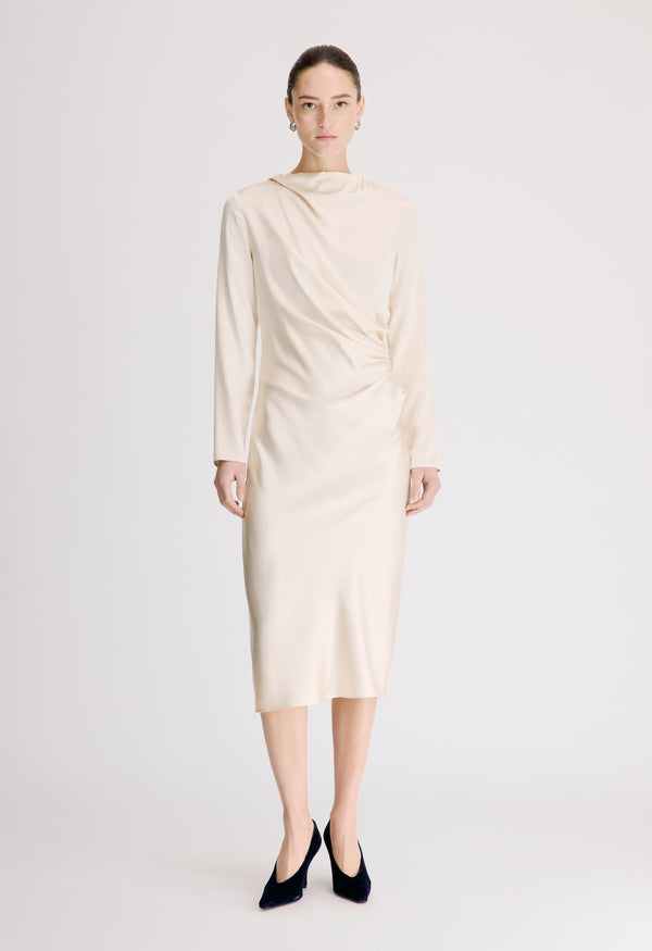 FABIO Robe drapée en satin