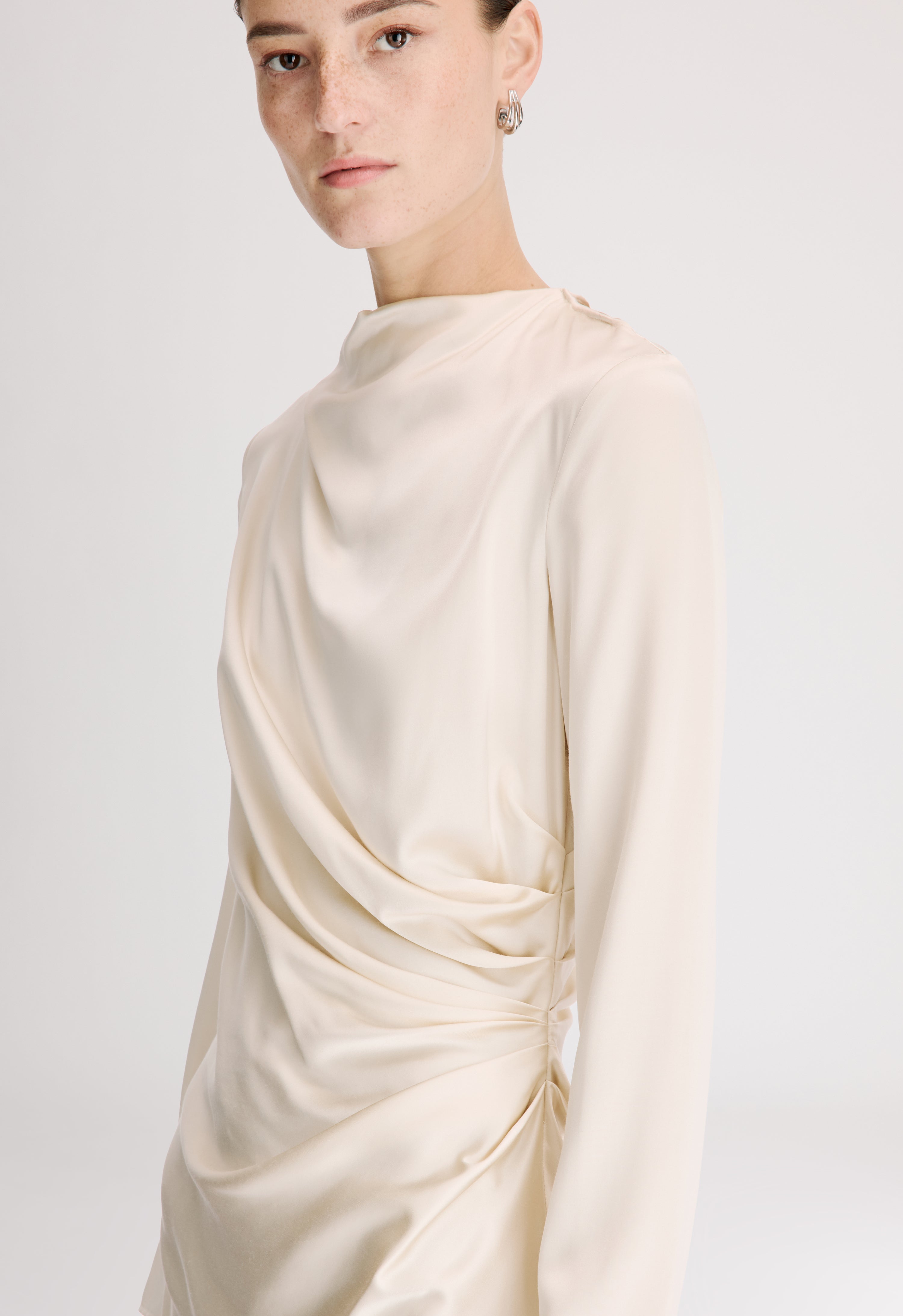FABIO Robe drapée en satin