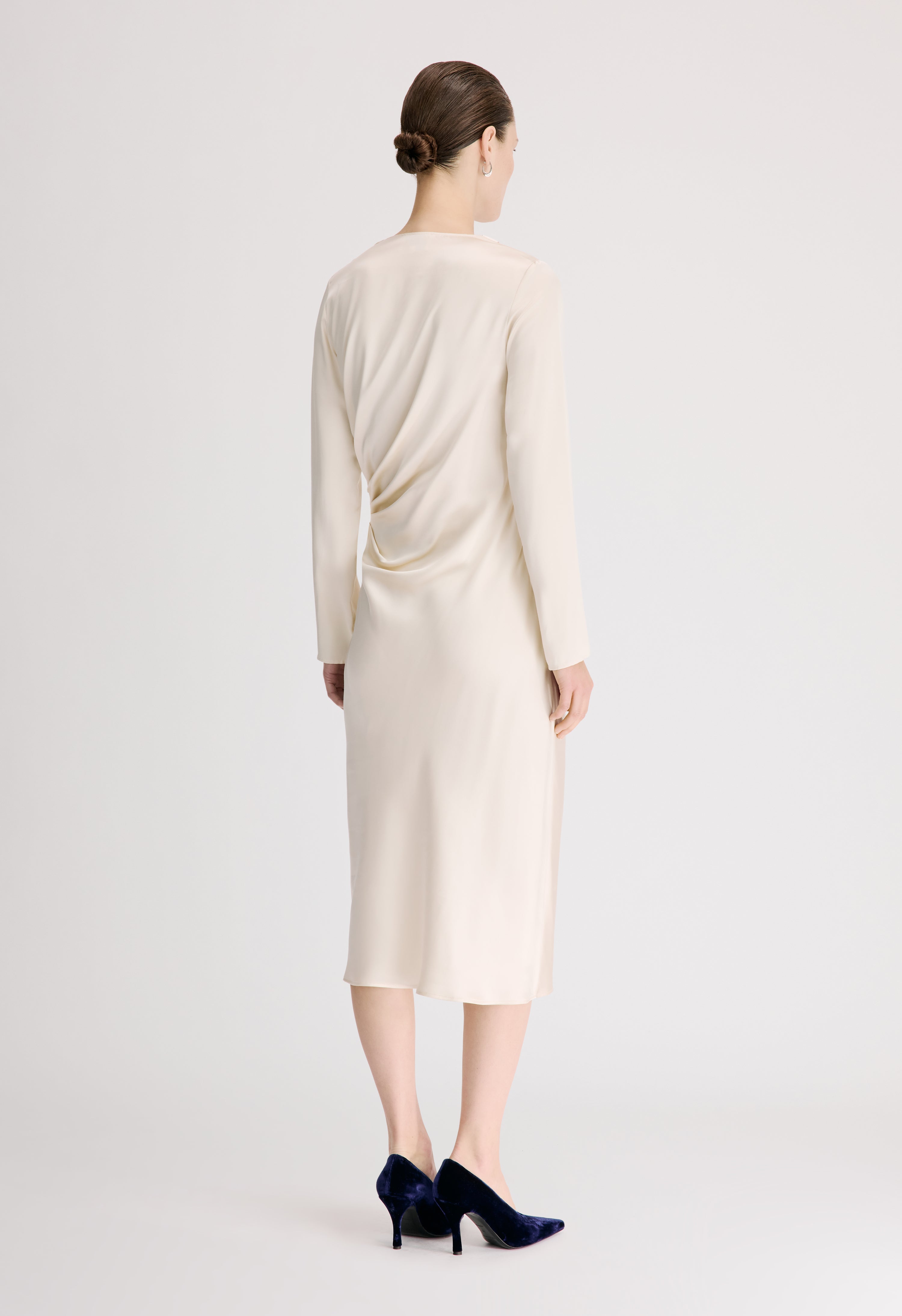FABIO Robe drapée en satin