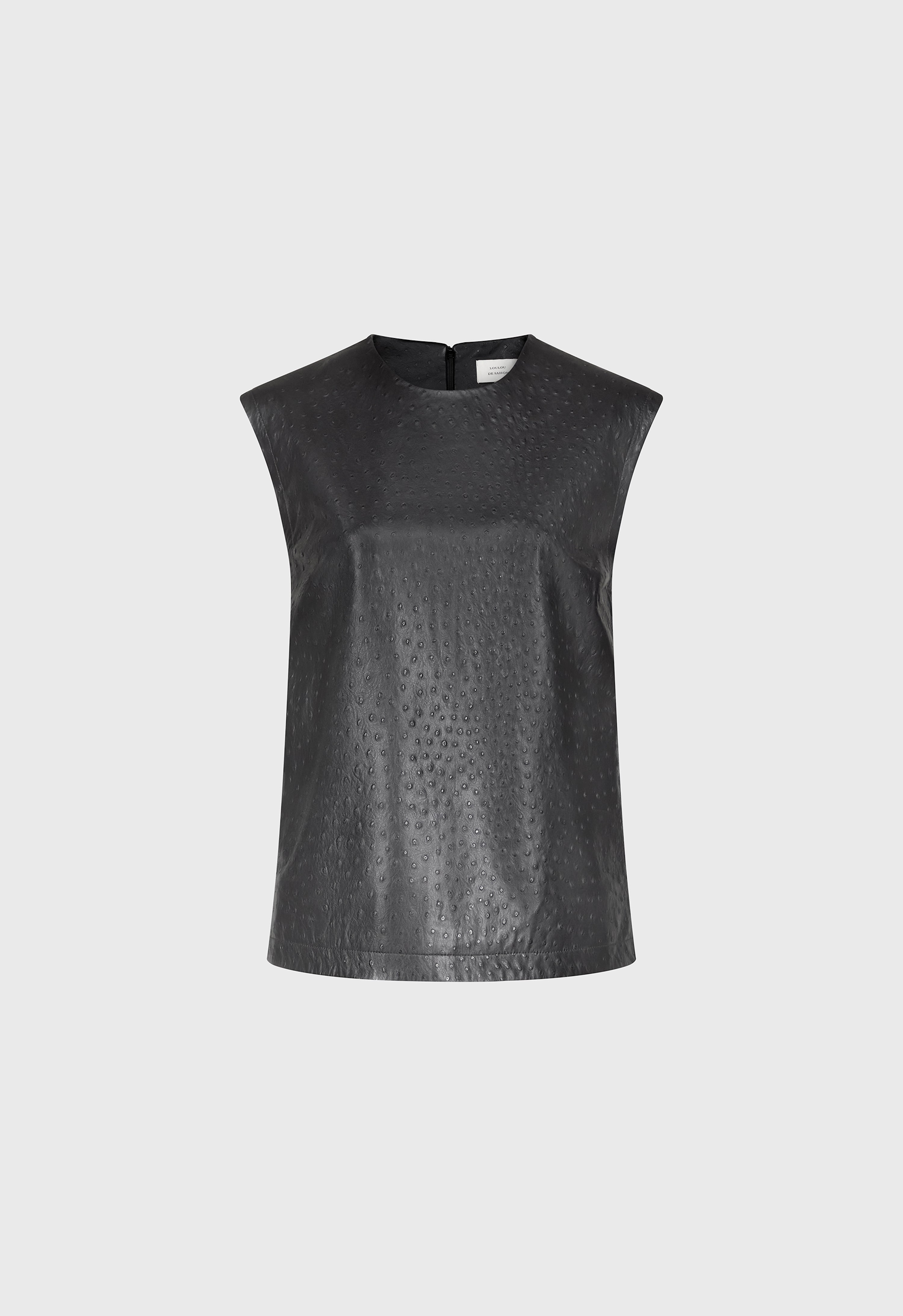 FIZA Ostrich-effect leather top