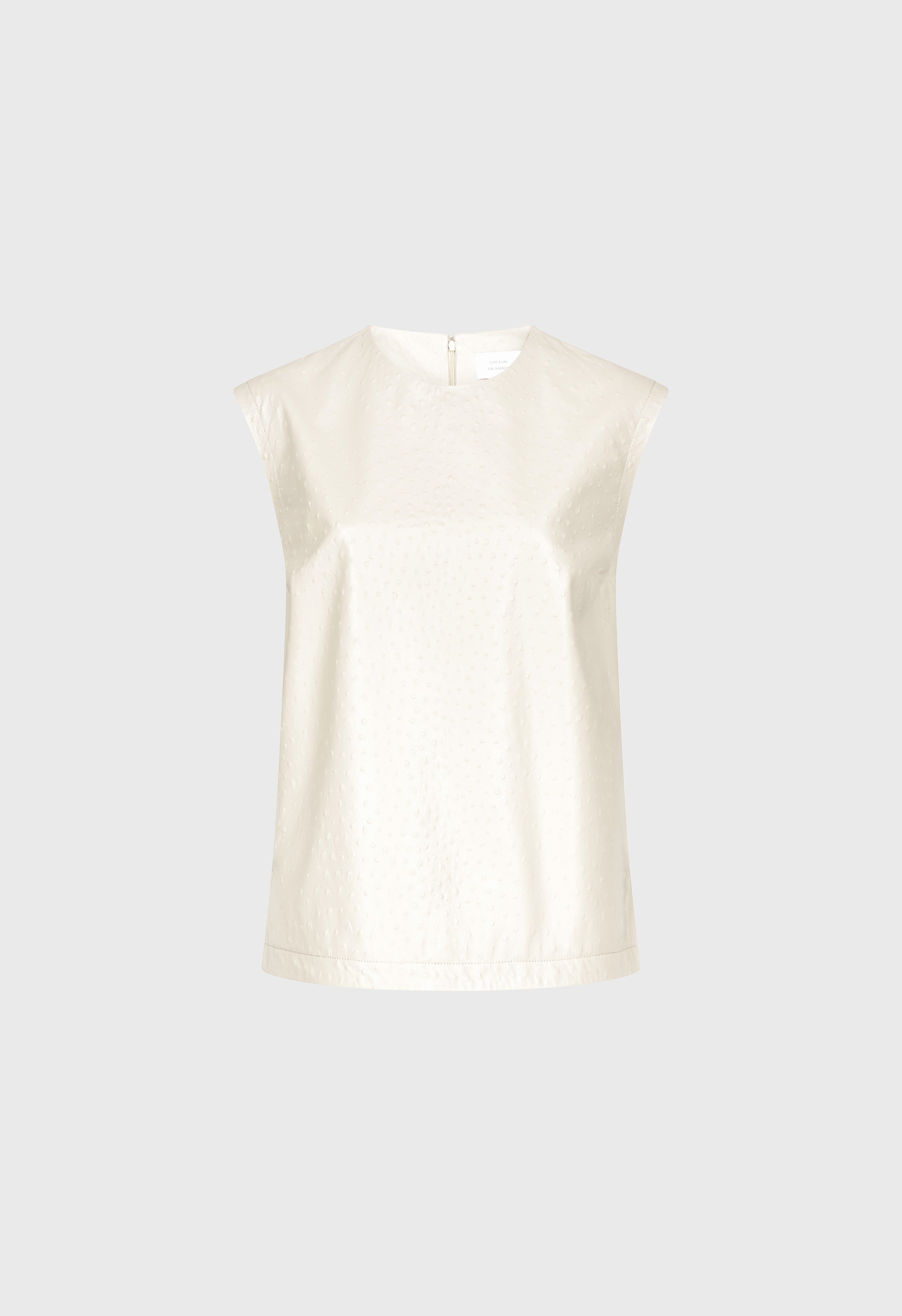 FIZA Ostrich-effect leather top