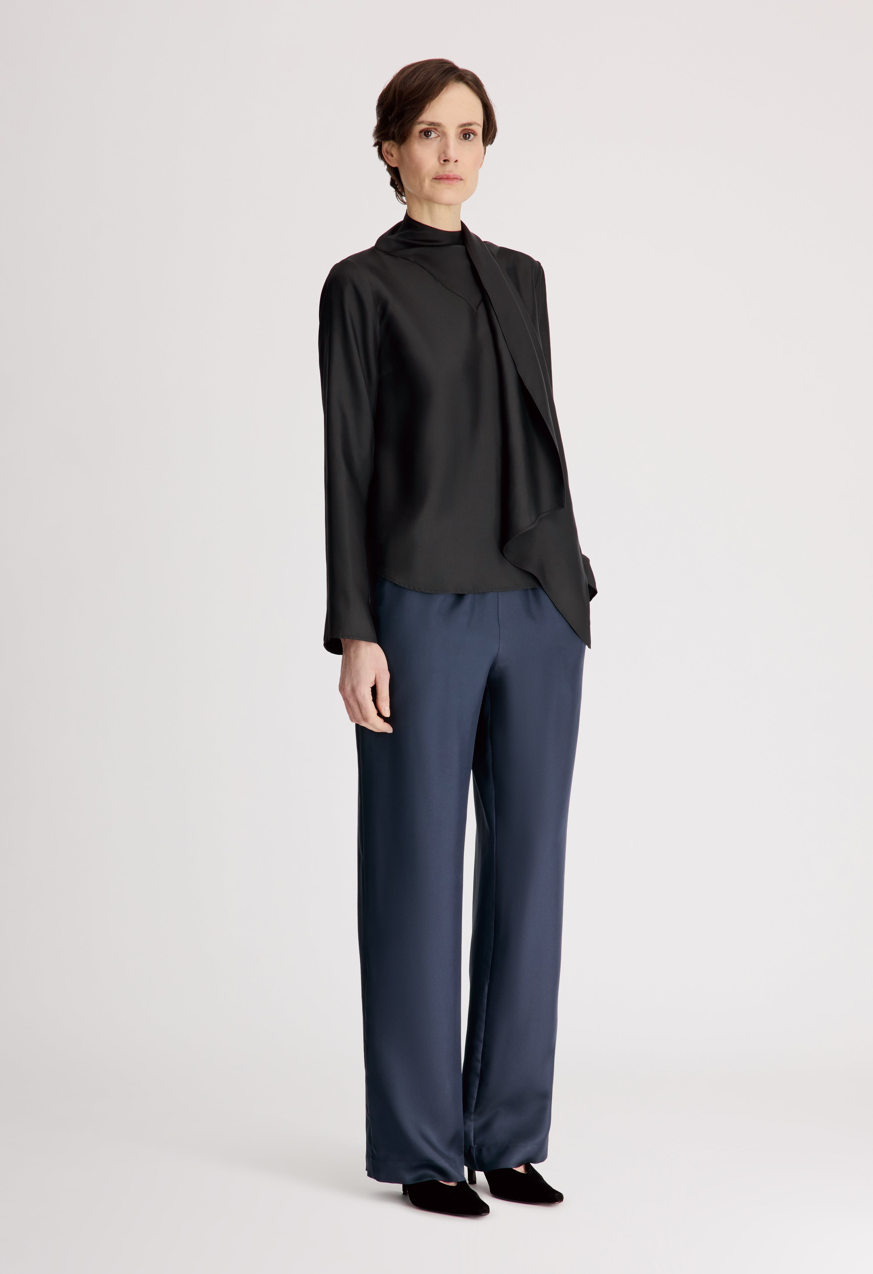 GALA Silk twill scarf top