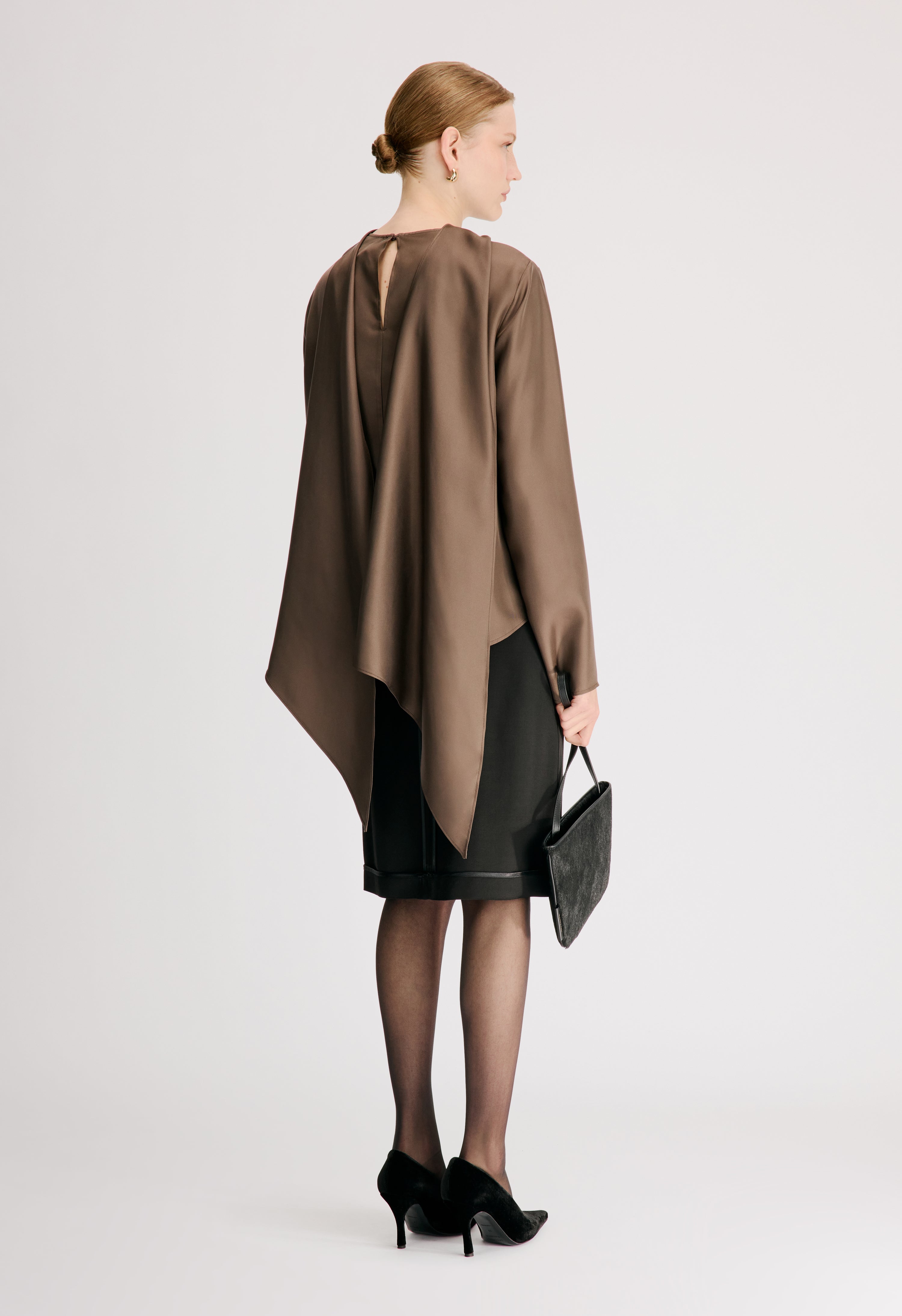 GALA Silk twill scarf top