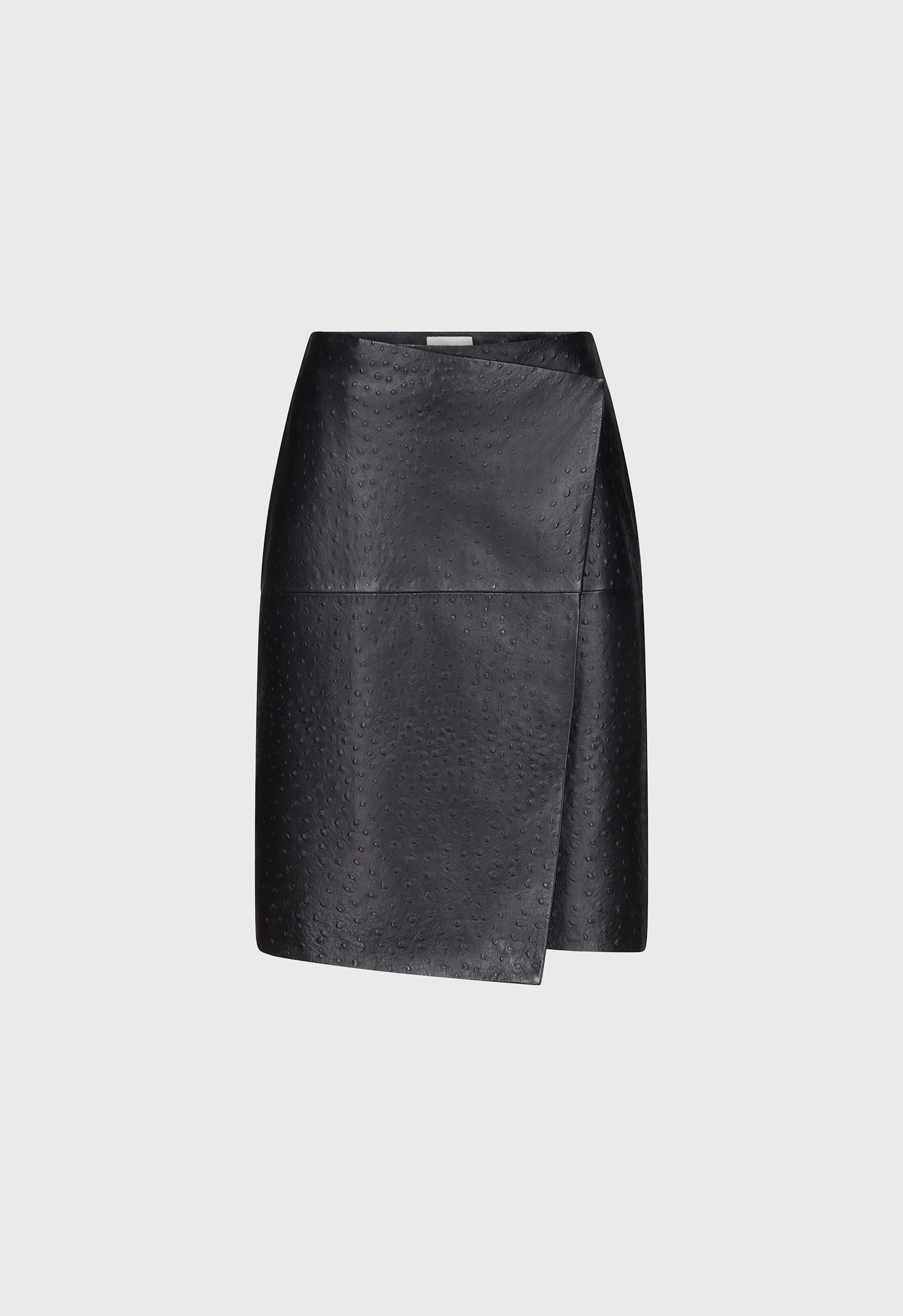 GORA Ostrich-effect leather wrap skirt