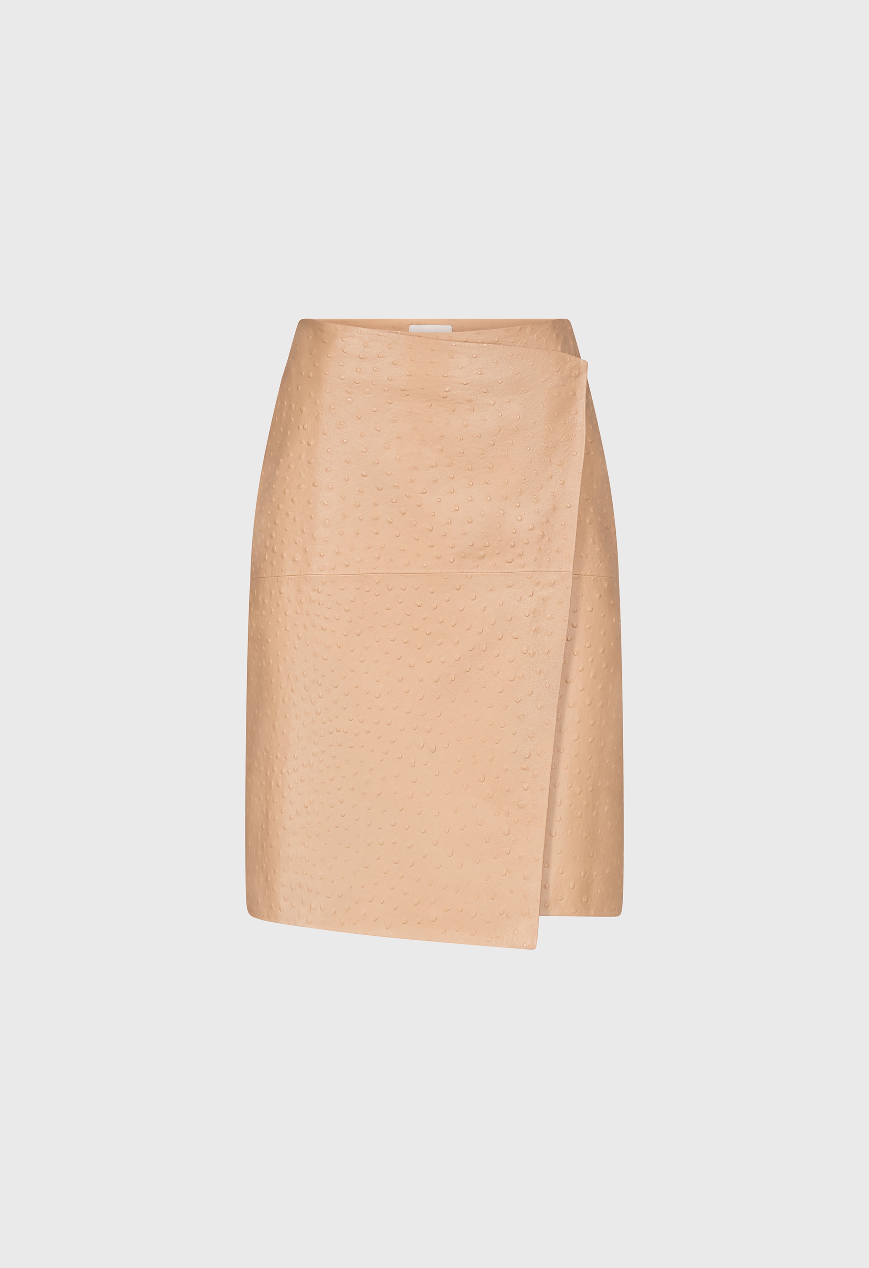 GORA Ostrich-effect leather wrap skirt
