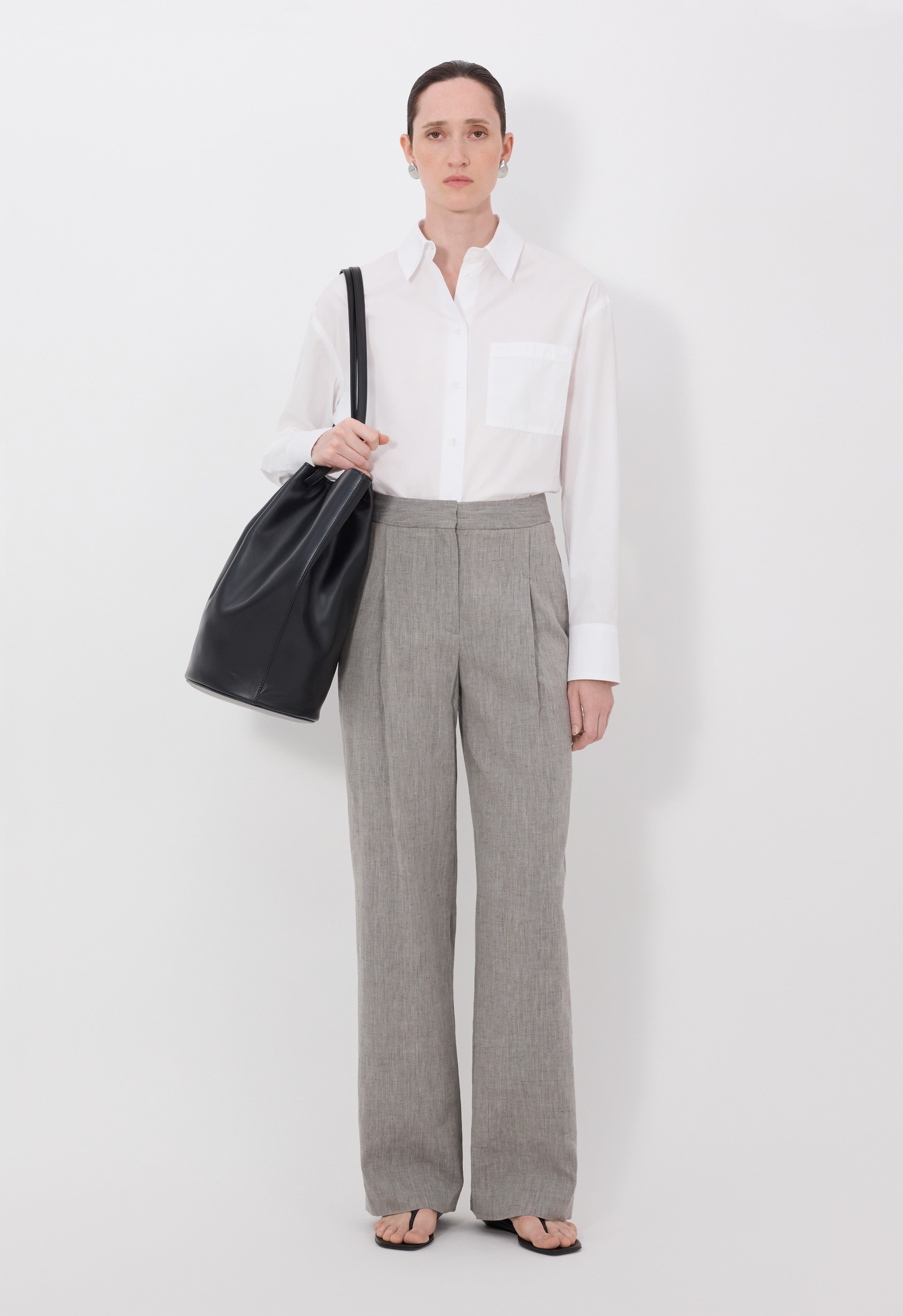 HAMET Pantalon de tailoring en lin et coton