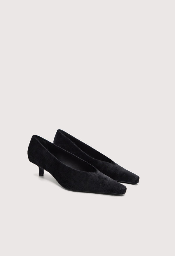 HELEN Pony-effect leather kitten heels