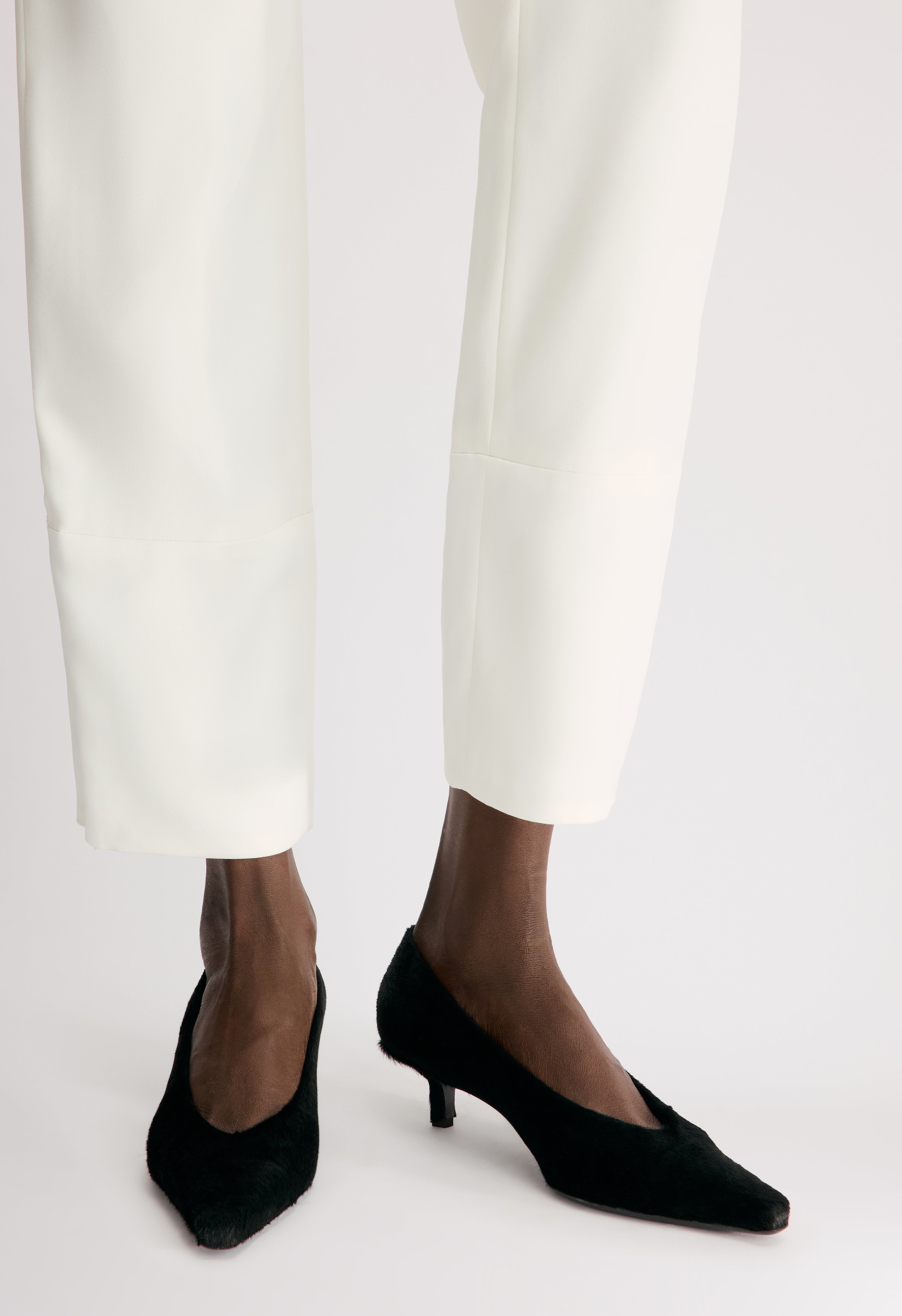 HELEN Pony-effect leather kitten heels
