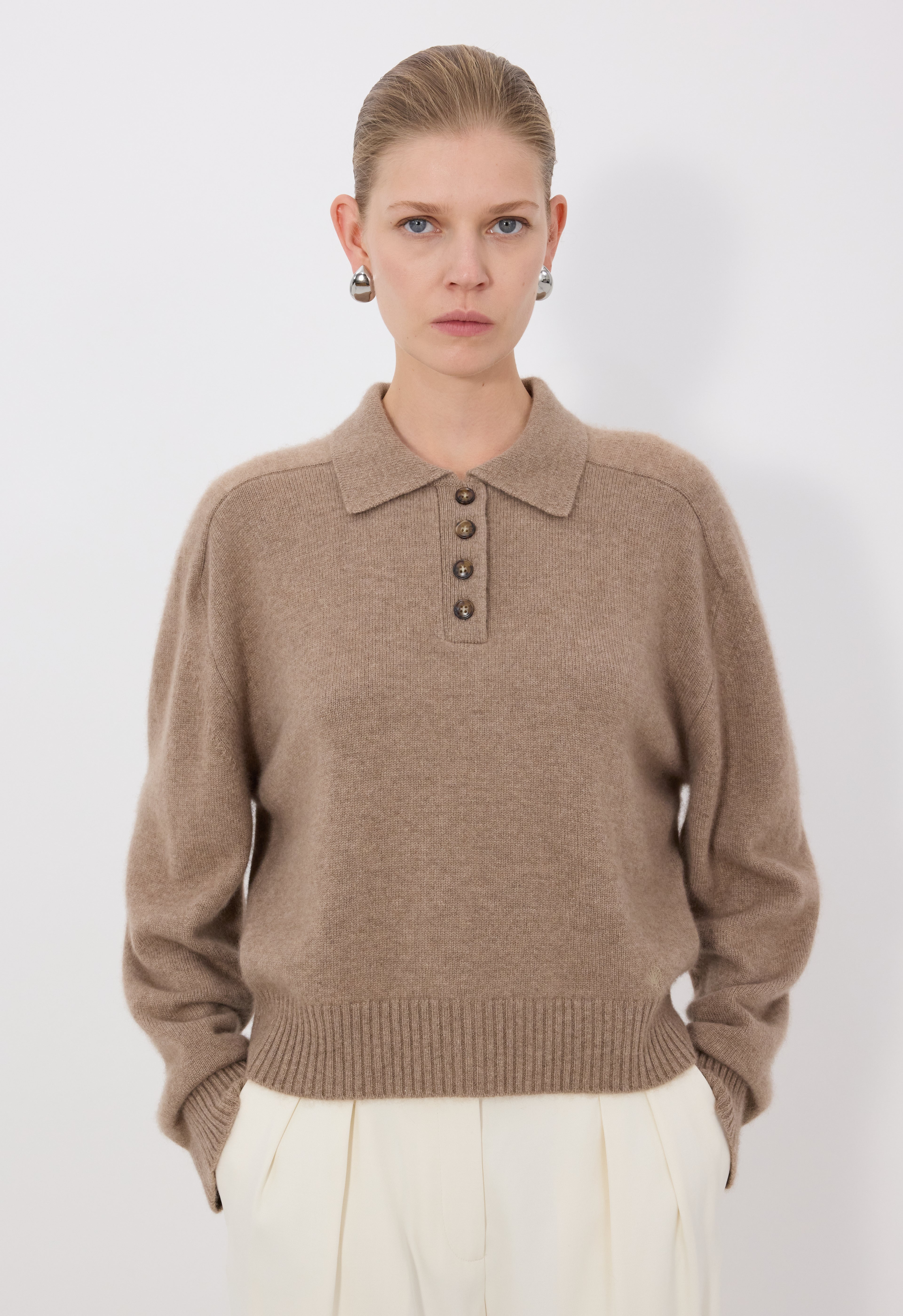 HOMERE LDS Pull polo en cachemire