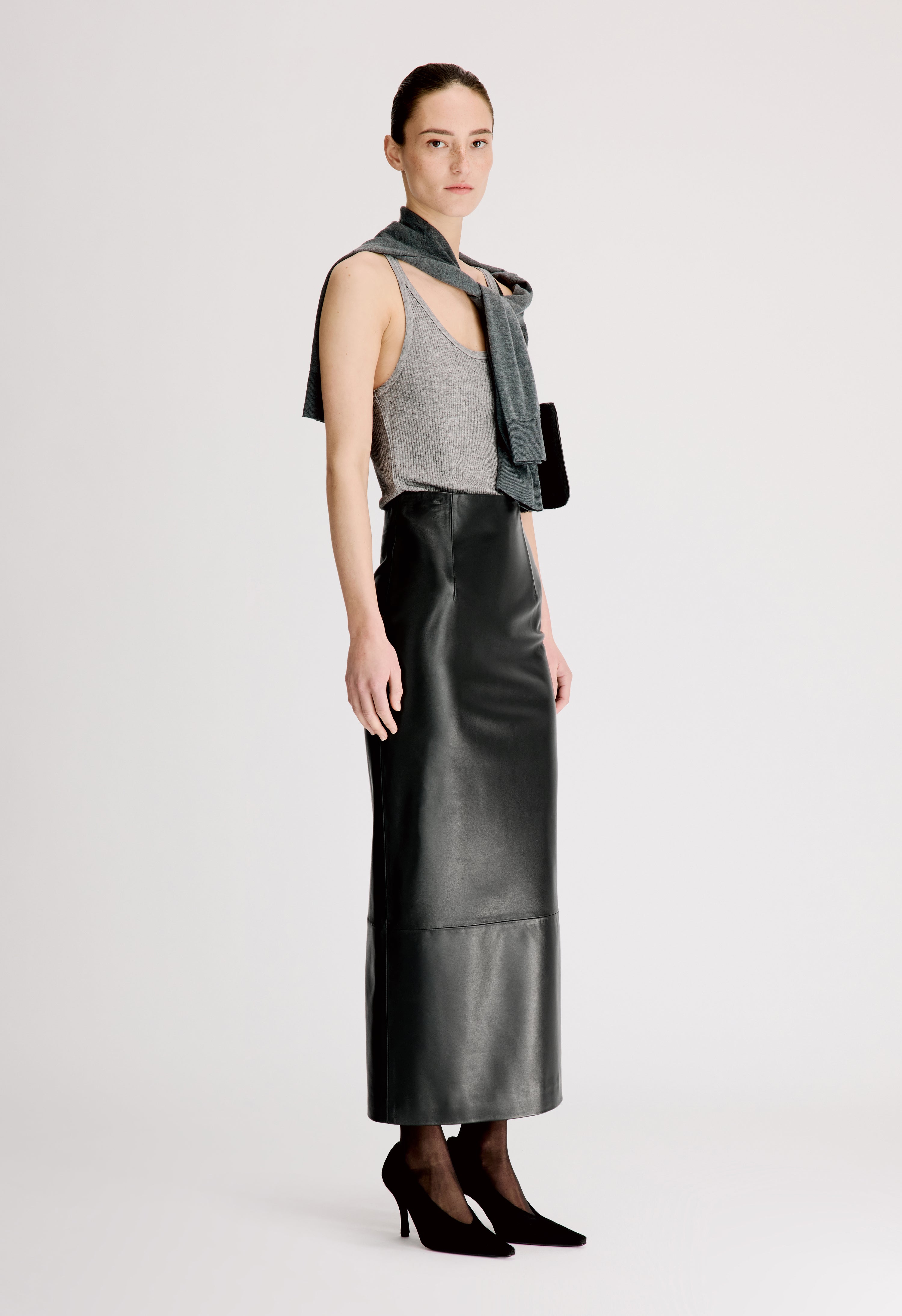 INGA Leather maxi skirt