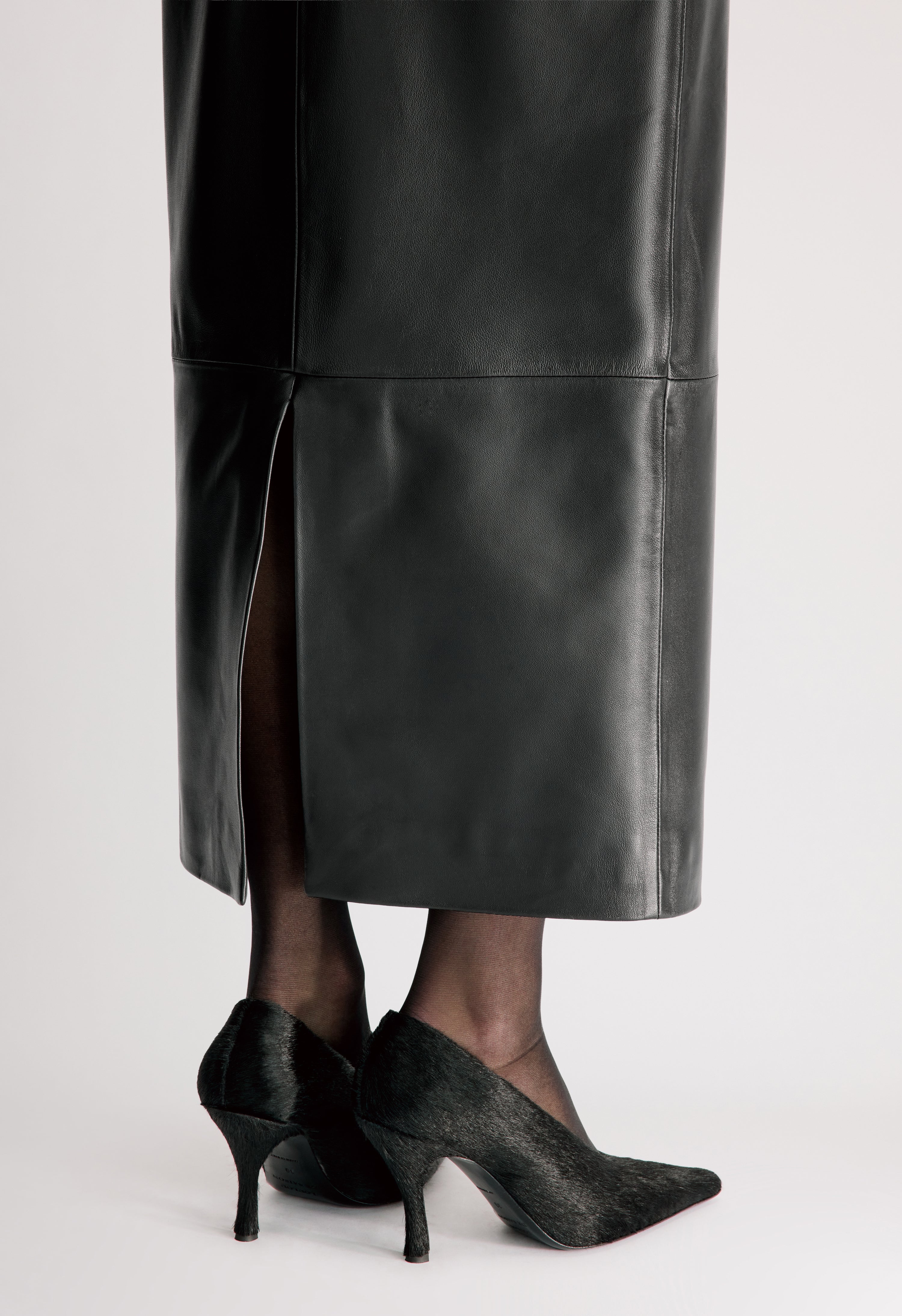 INGA Leather maxi skirt